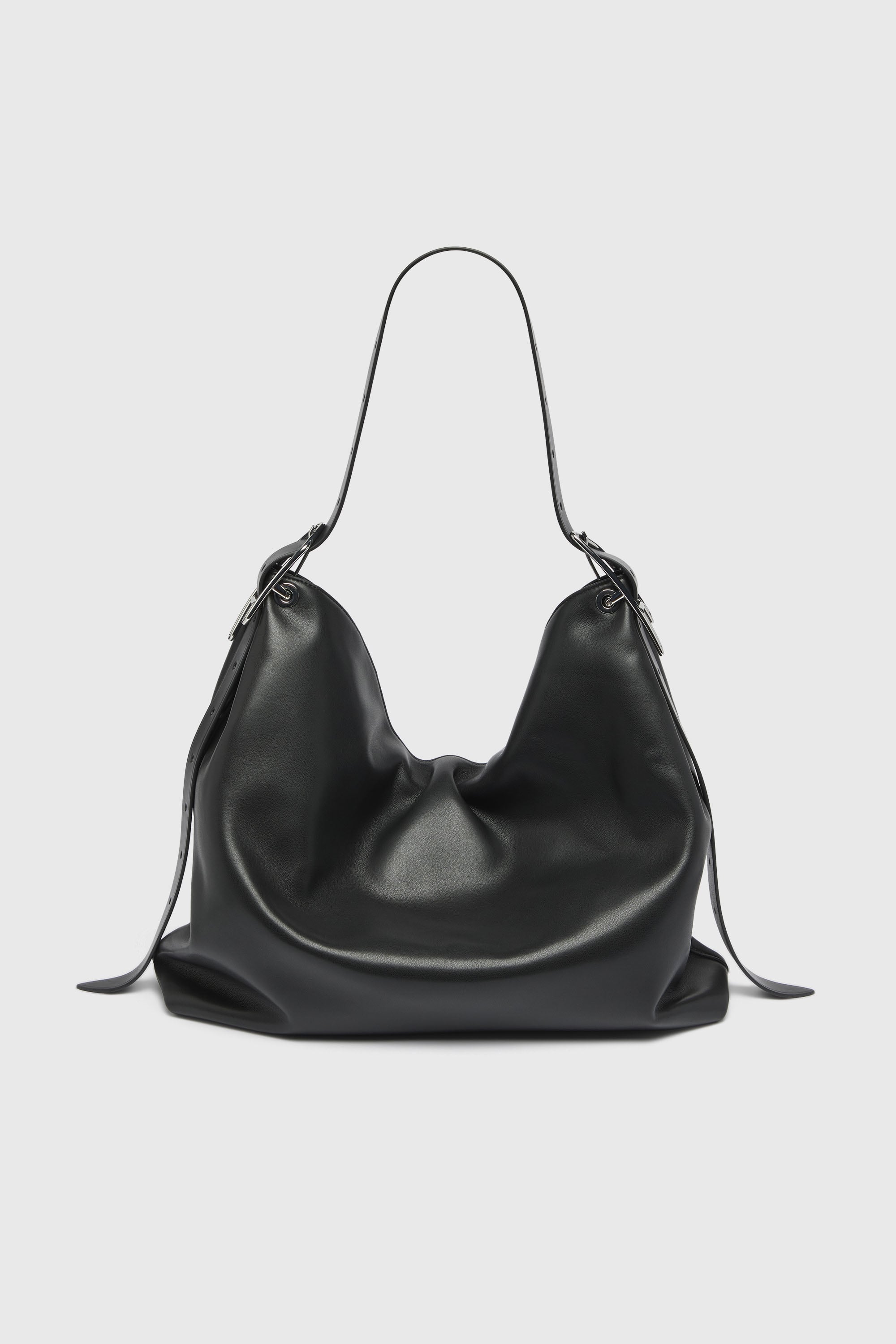 Diesel - D-LINE HOBO L, Damen D-Line-Leder Hobo-Tasche in Schwarz - 2