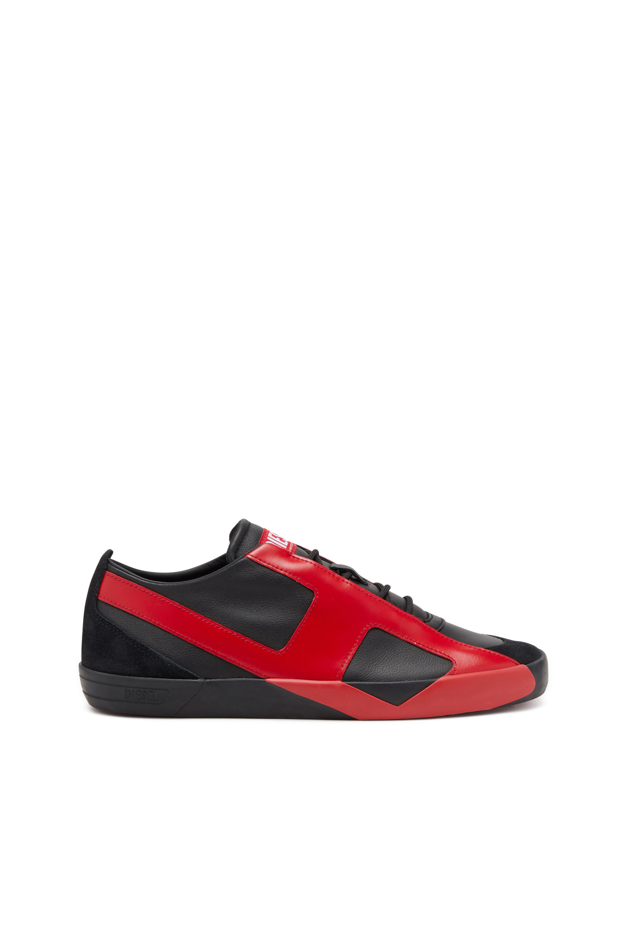 Diesel - S-SLANTE-D LOW, Herren S-Slante-D-Sneaker aus Wildleder und Leder mit D-Logo in Schwarz/Rot - 1