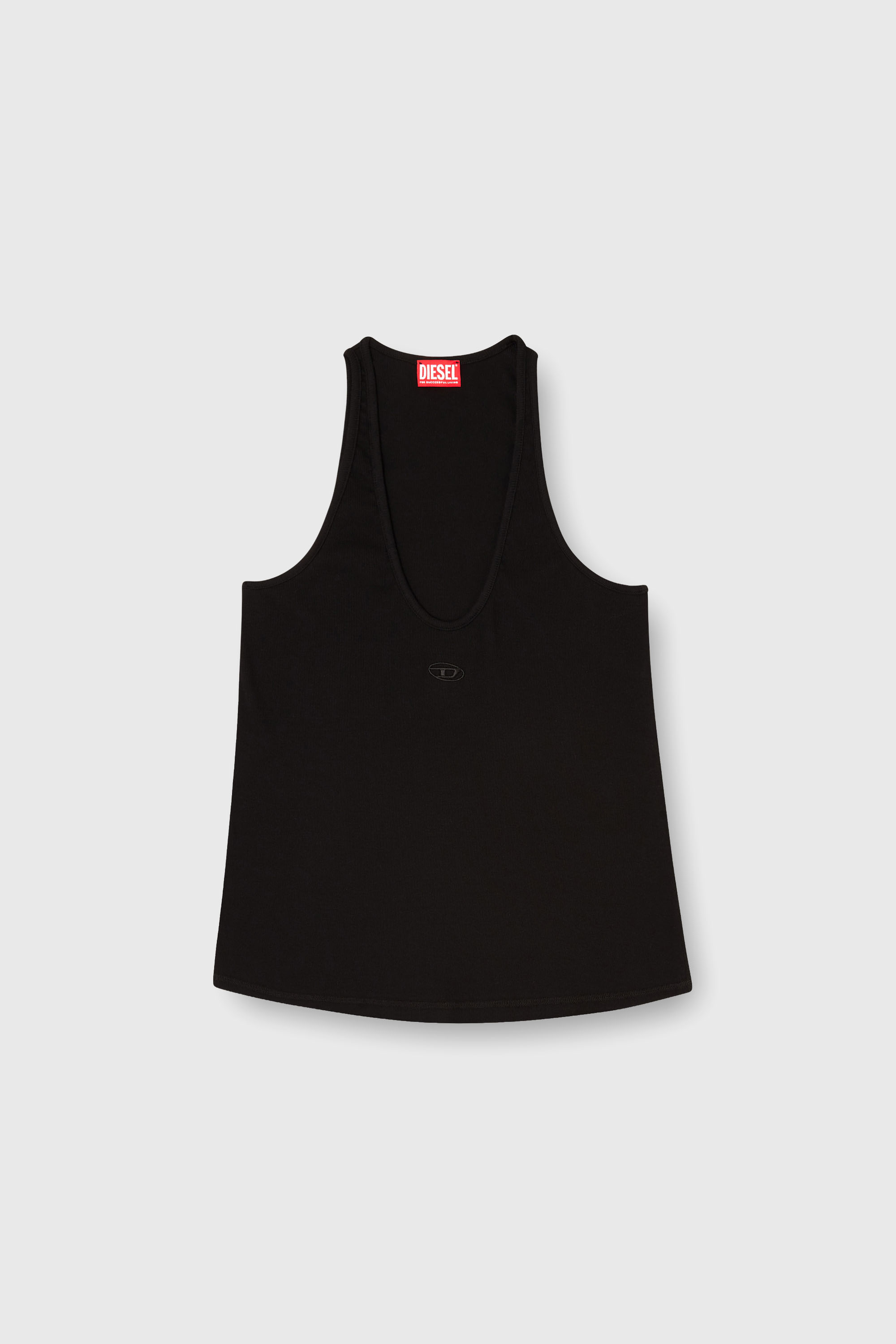 Diesel - T-IPSYA-LKDS, Damen Geripptes Tanktop mit Oval D in Schwarz - 1