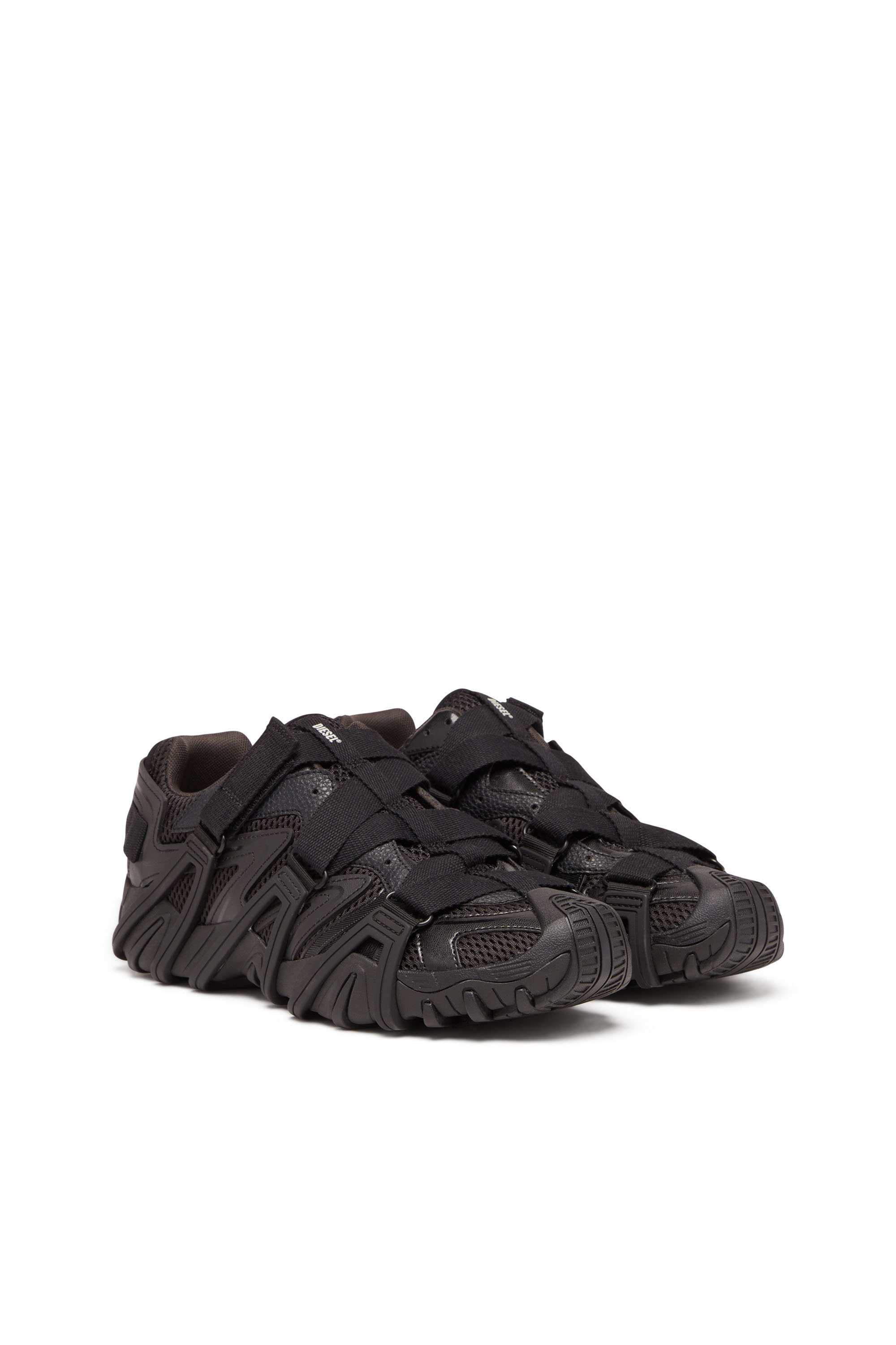 Diesel - S-PROTOTYPE-CR, Man S-Prototype-CR - Caged sneakers in mesh and leather in Black - Image 2