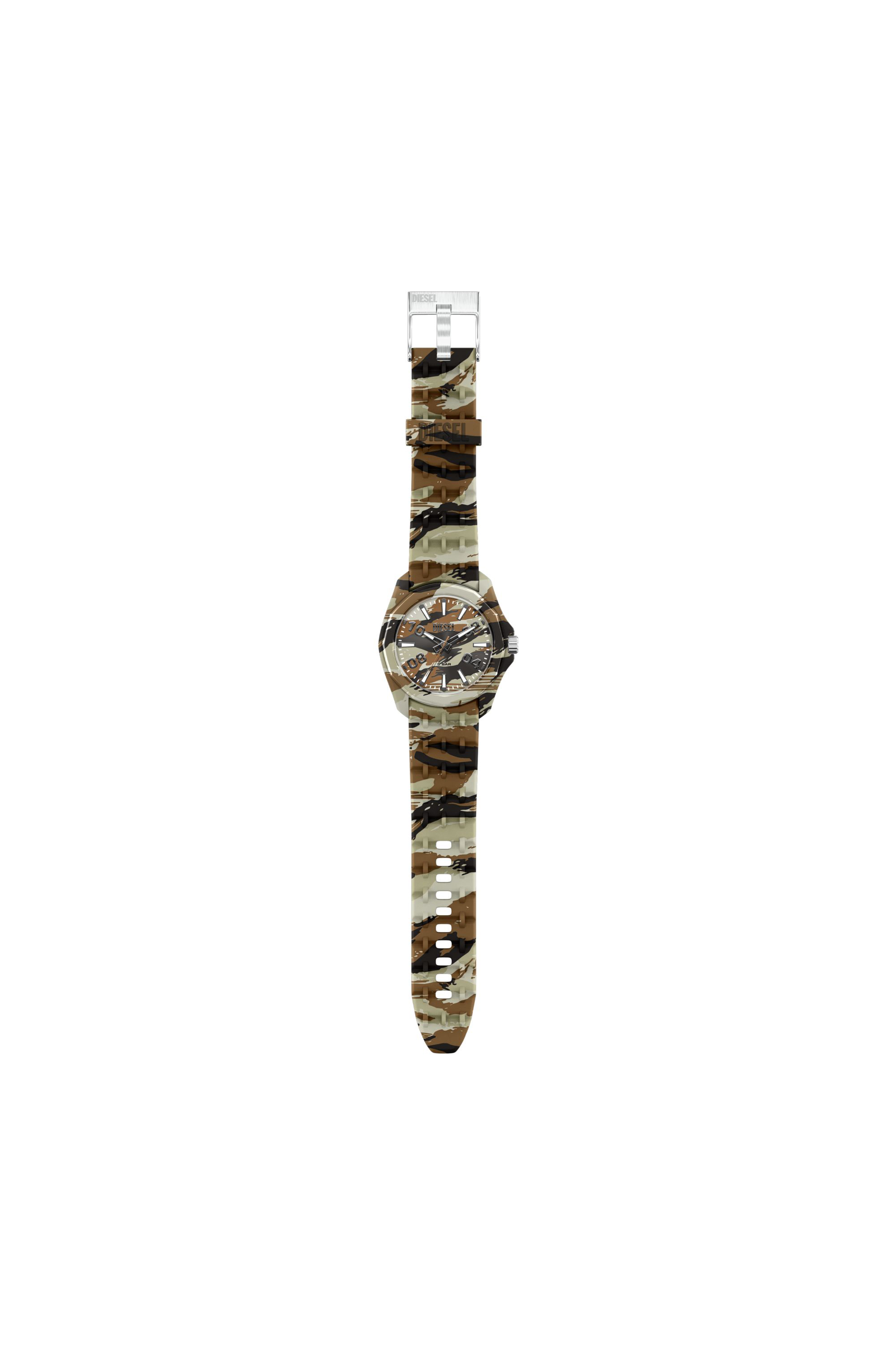 Diesel - DZ2242 WATCH, Herren Stinger camo silicone watch in Braun/Gr&uuml;n - 2