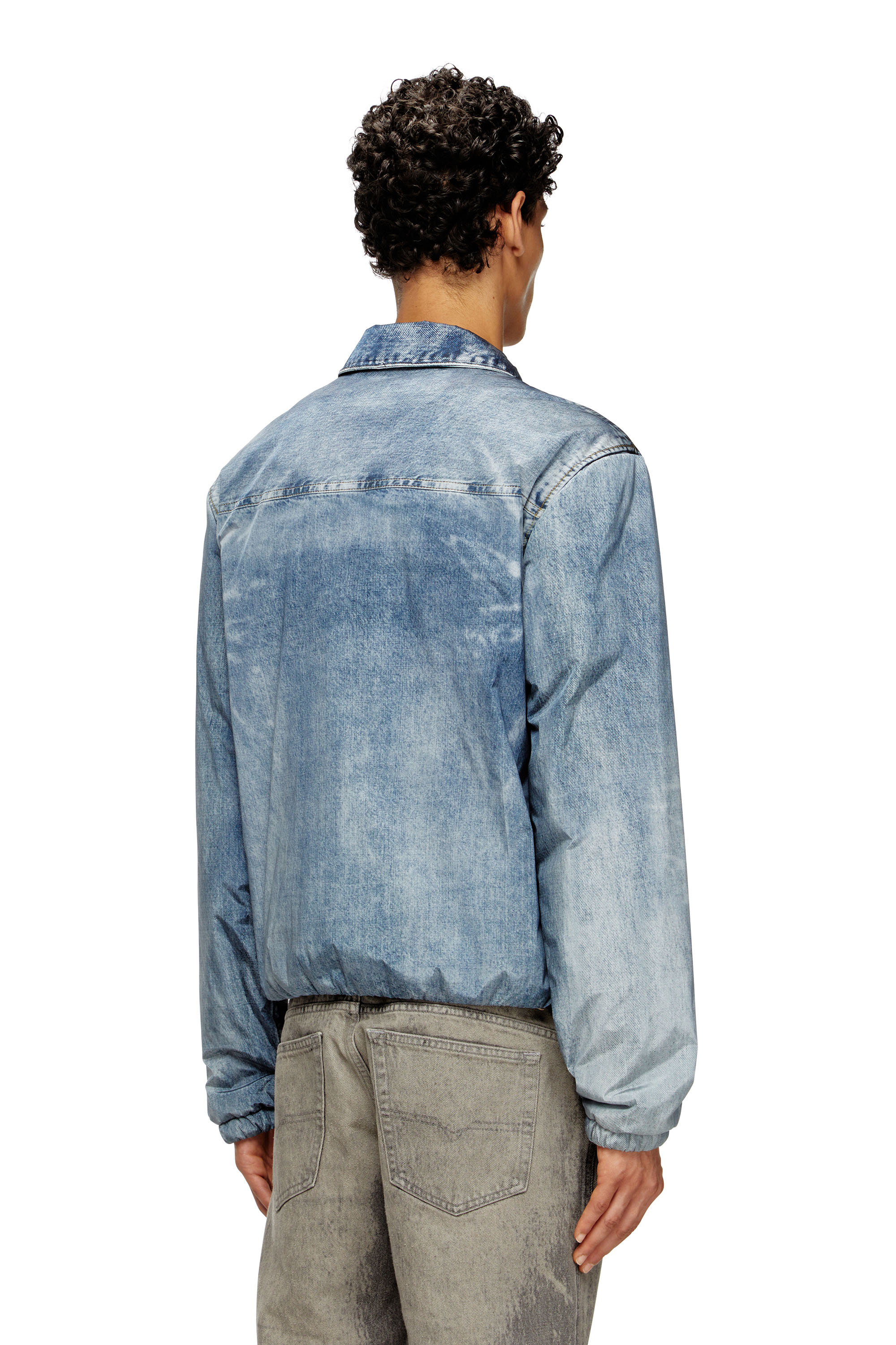 Diesel - J-ACT, Herren Jacke aus Nylon mit Denim-Effekt in Hellblau - 4