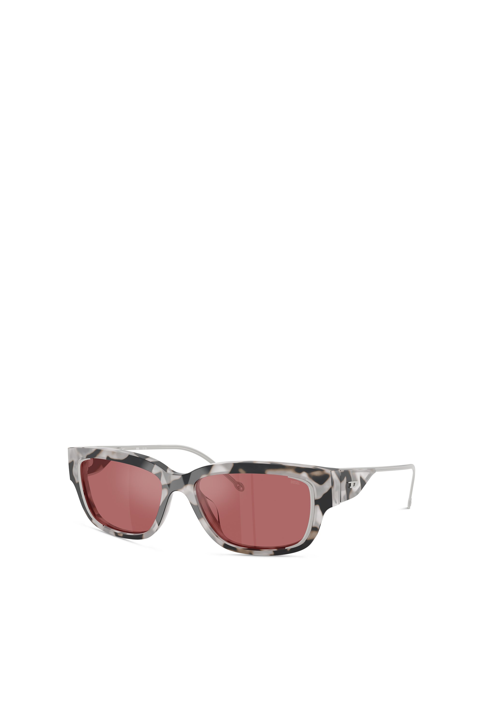 Diesel - 0DL2002 SIZE 56, Unisex Rechteckiges Modell Brille in Rot - 4