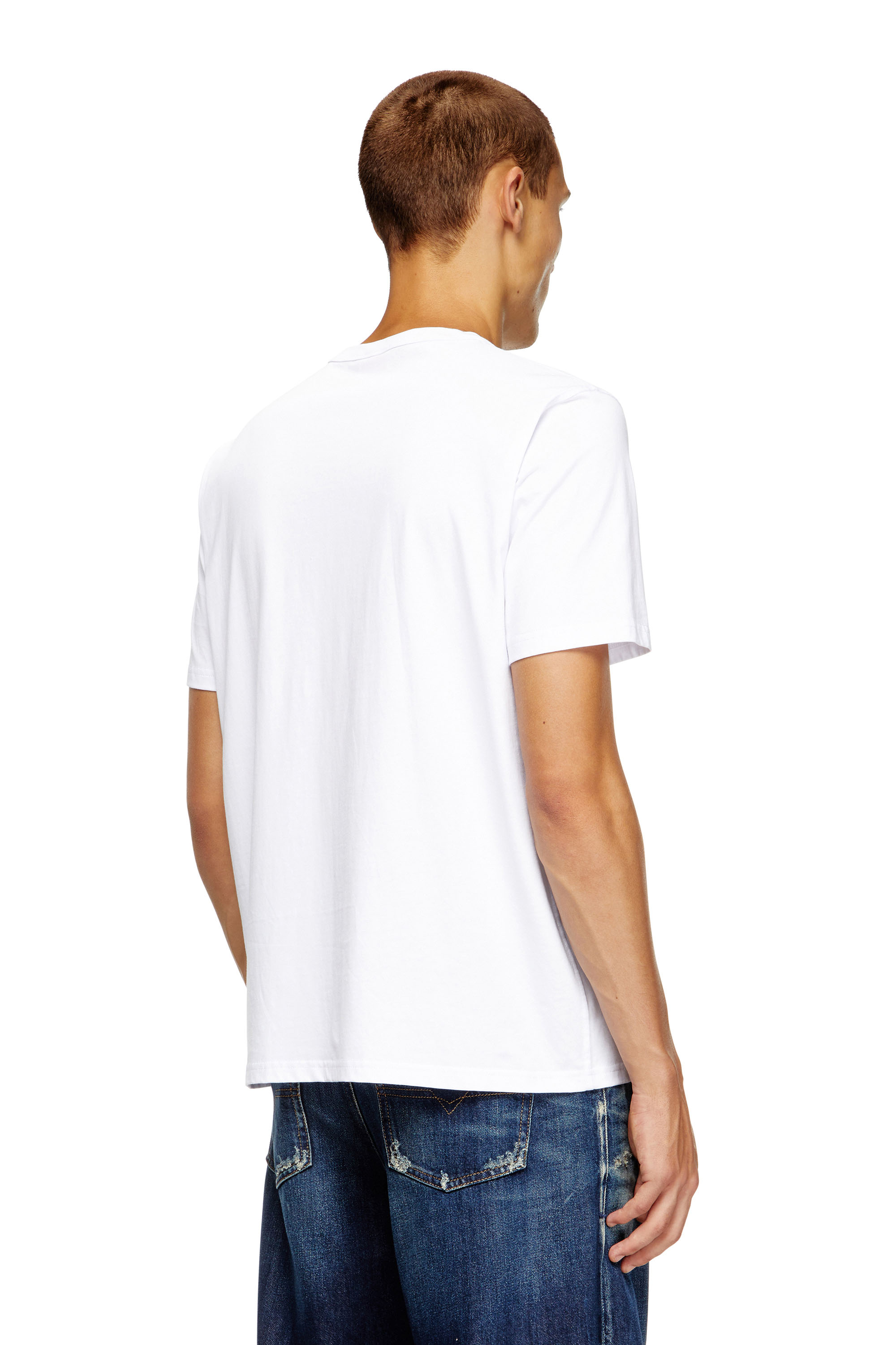 Diesel - T-ADJUST-MICRODIV, Unisex T-Shirt mit gesticktem Mikro-Logo in Weiß - 4