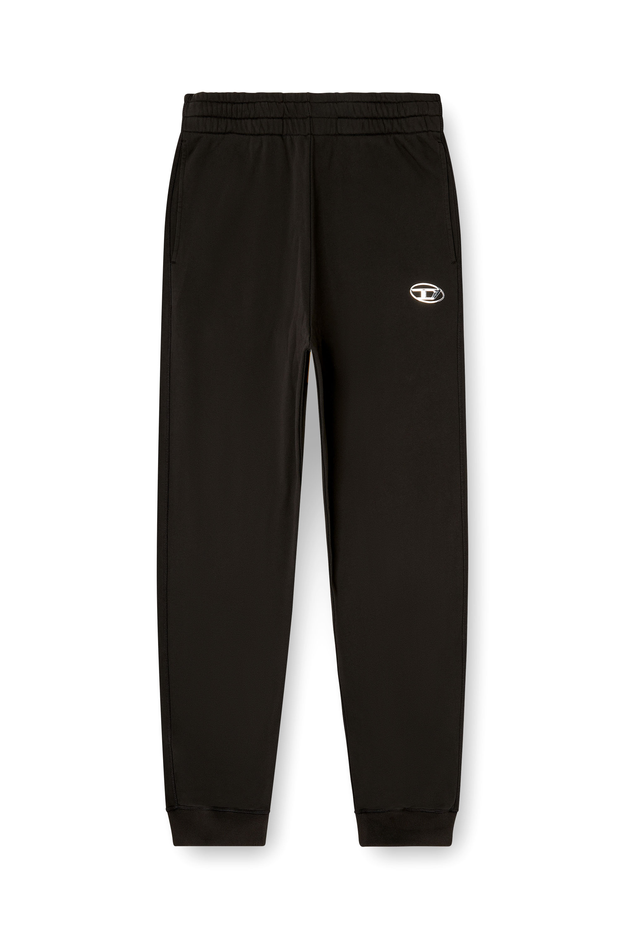 P-MARKY-IOD, Schwarz Diesel - P-MARKY-IOD, Herren Baumwollsweatpants mit metallischem Oval D in Schwarz - 2