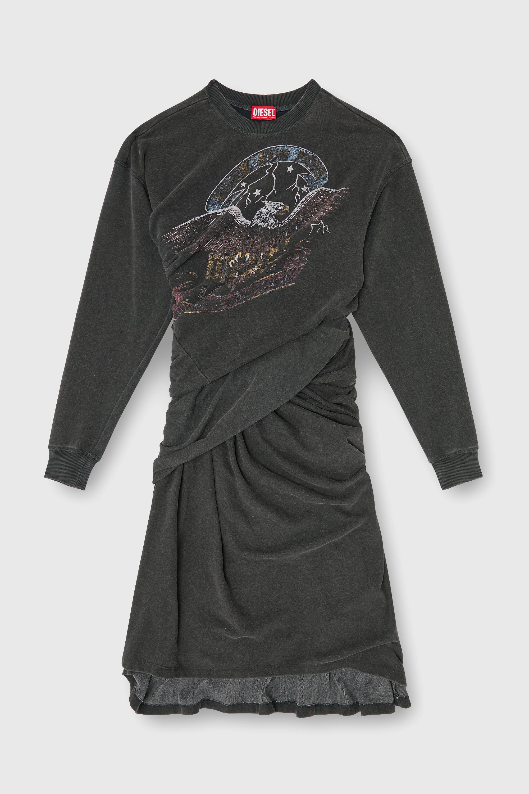 Diesel - D-NENCY, Damen Sweatshirt-Kleid mit Konzertgrafiken in null - 1