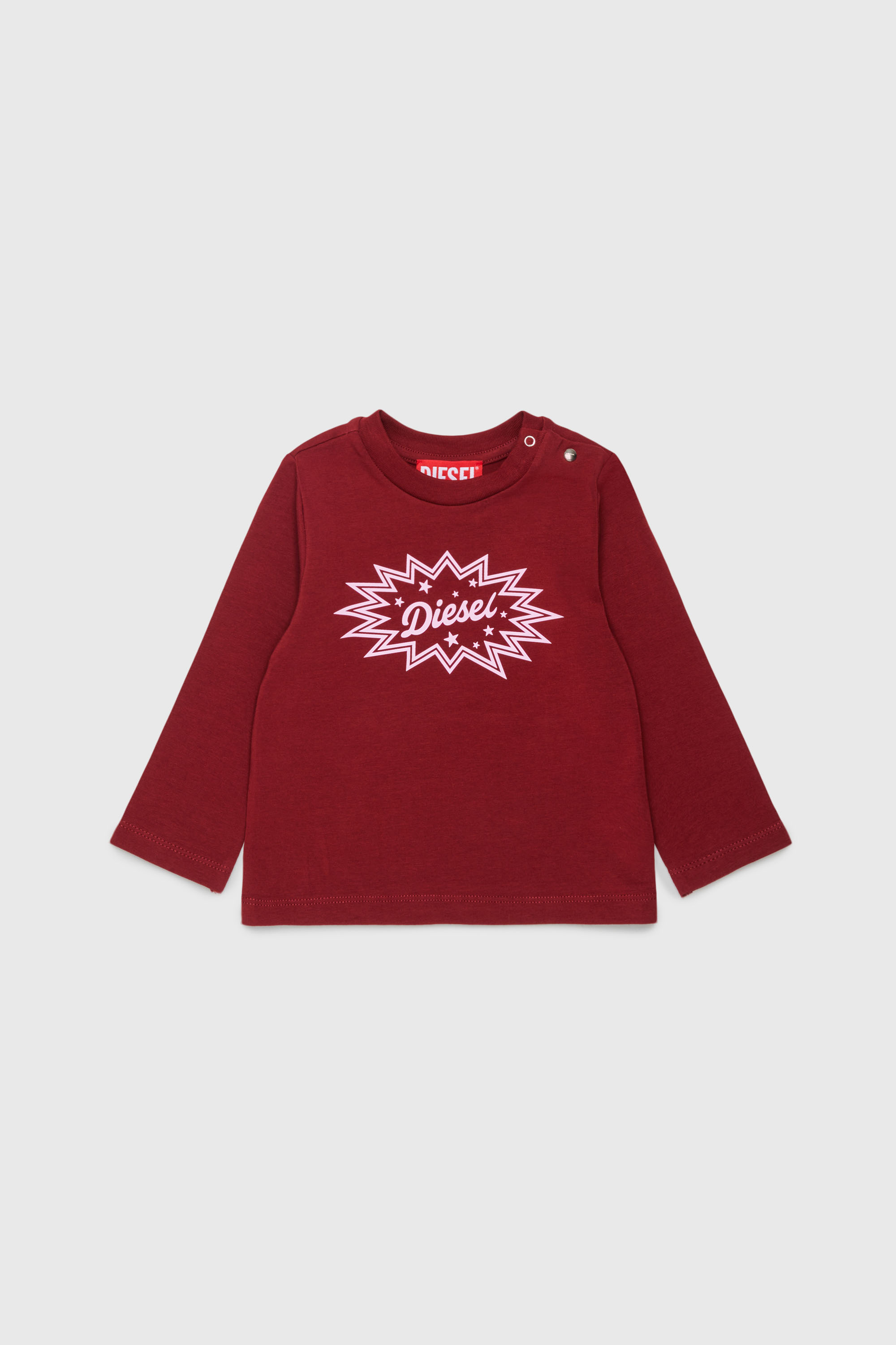 Diesel - TFUMB, Damen Langarm-T-Shirt mit starburst Logo-Print in Rot - 2
