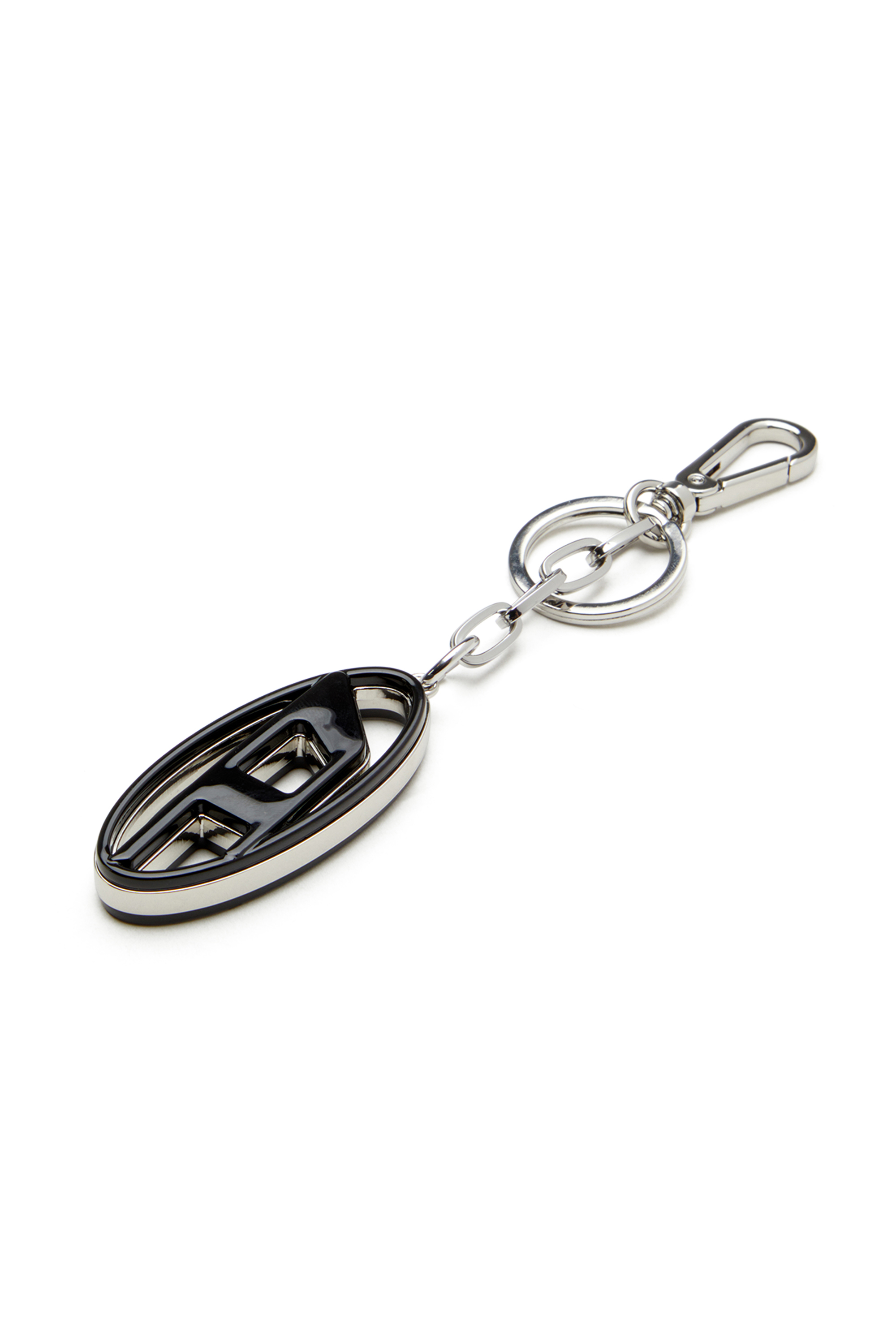 Diesel - CAGE-D LAYER, Herren Oval D-Schlüsselring aus Metall und Harz in Schwarz/Silber - 3