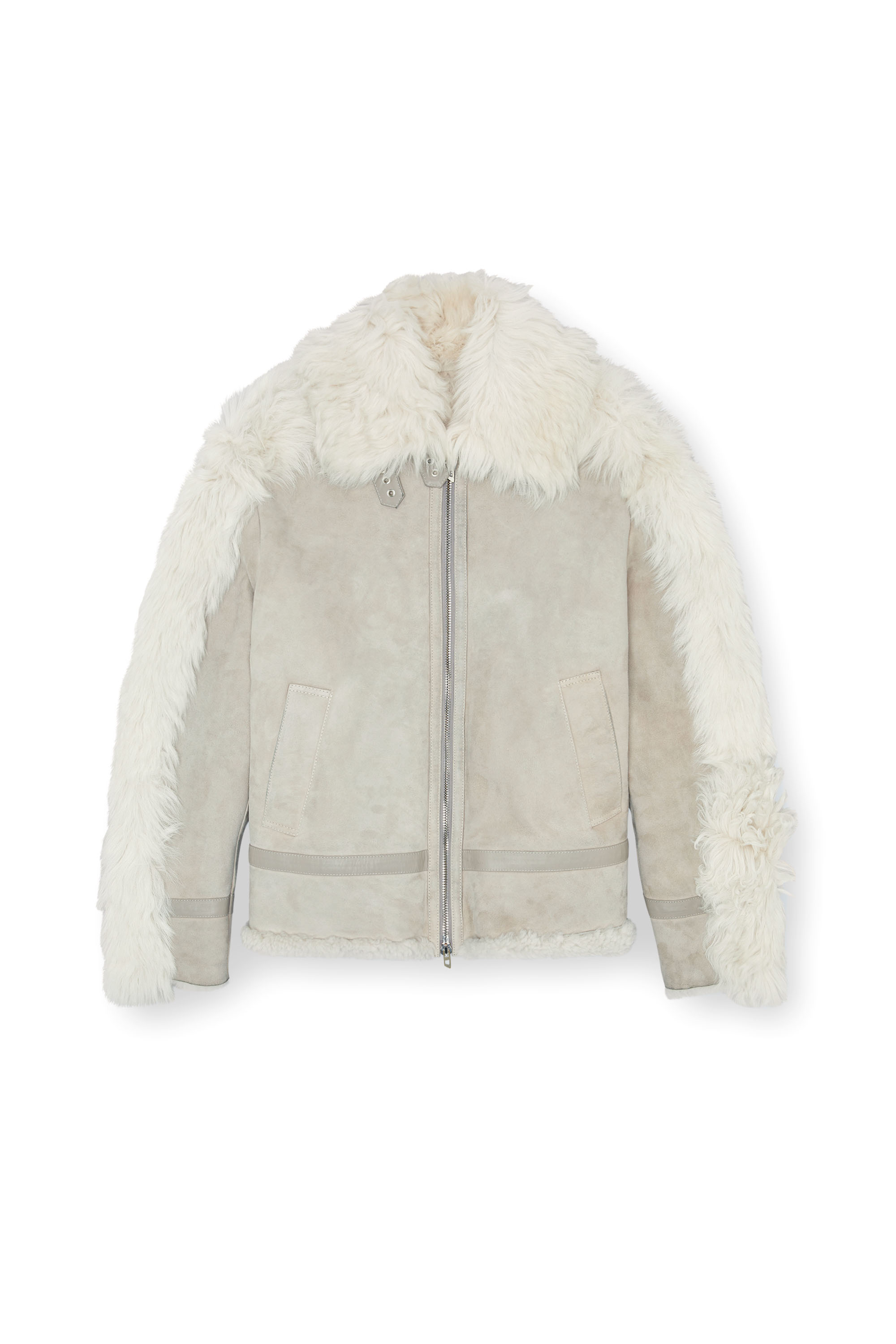 Diesel - L-OMER, Herren Jacke aus Shearling in Grau - 3