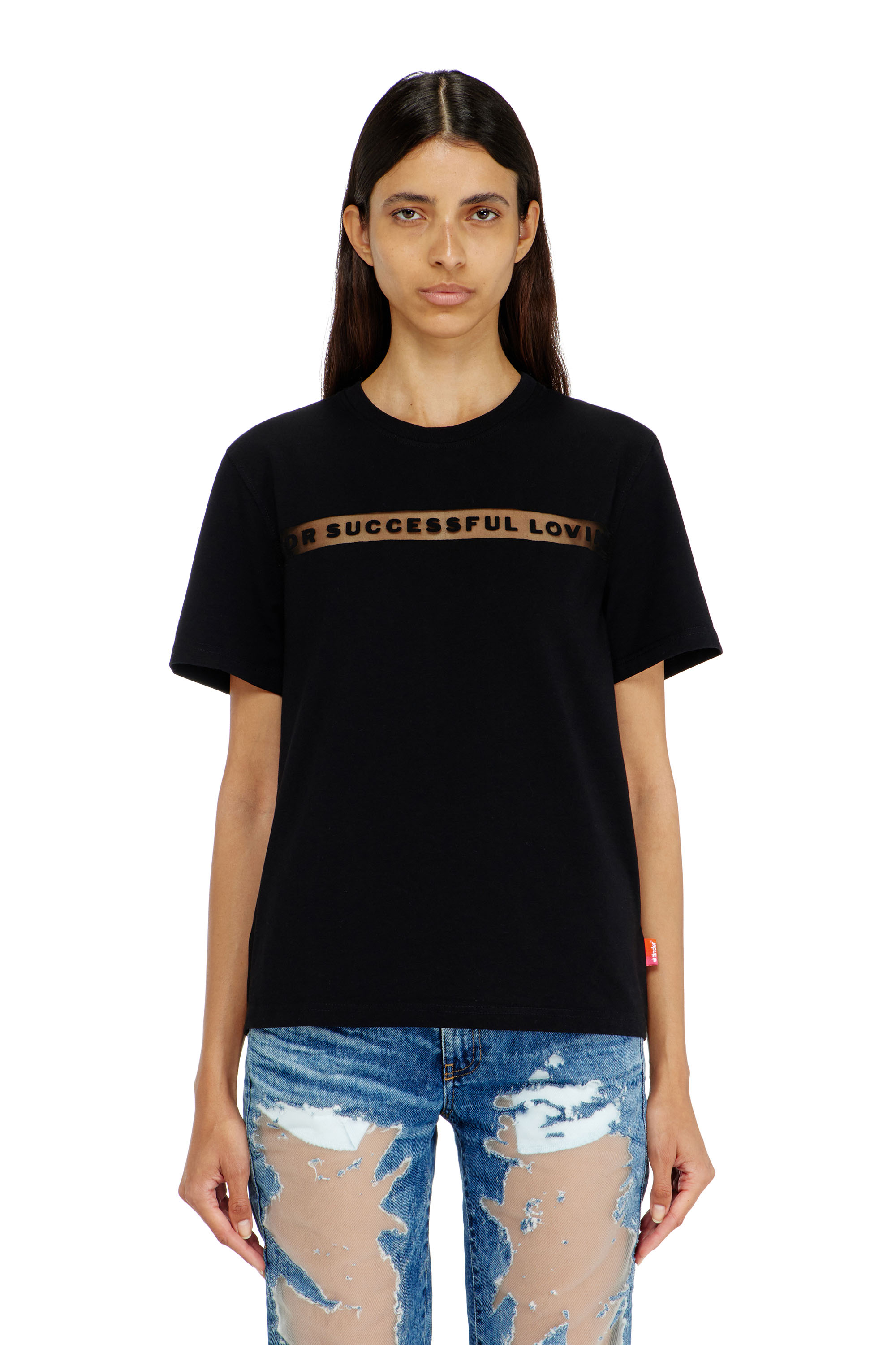 Diesel - PR-T-NOTS-CHI-R, Unisex T-Shirt mit For Successful Loving Logo in Schwarz - 3