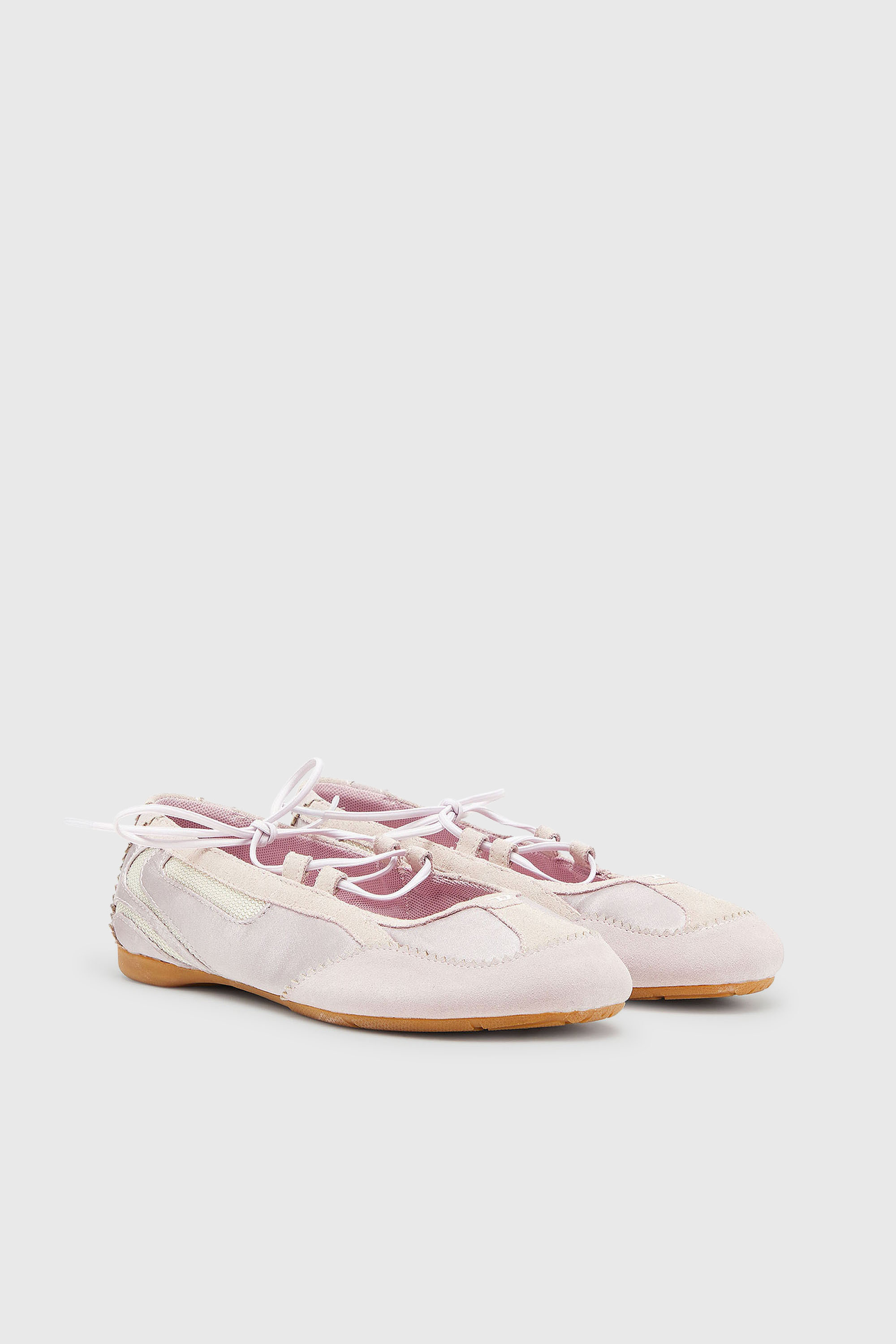 Diesel - D-MILE BALLERINA LACE UP II W, Damen D-Mile &ndash; Ballerinaschn&uuml;rschuhe aus Leder und Mesh in Rosa - 2