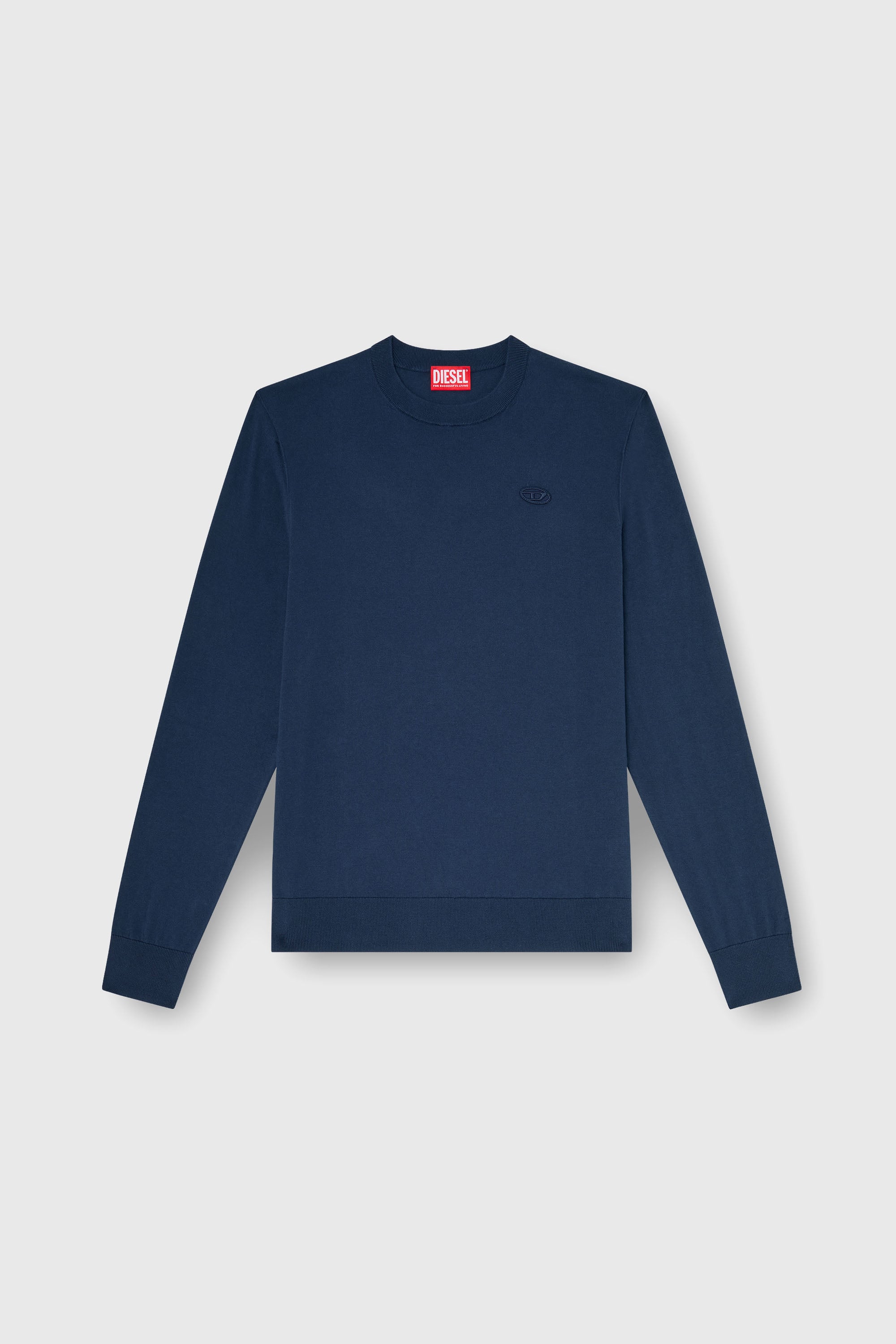 Diesel - K-FREEX-TAG-T92, Herren Strickware aus Baumwolle mit tonalem Logo in Marineblau - 2