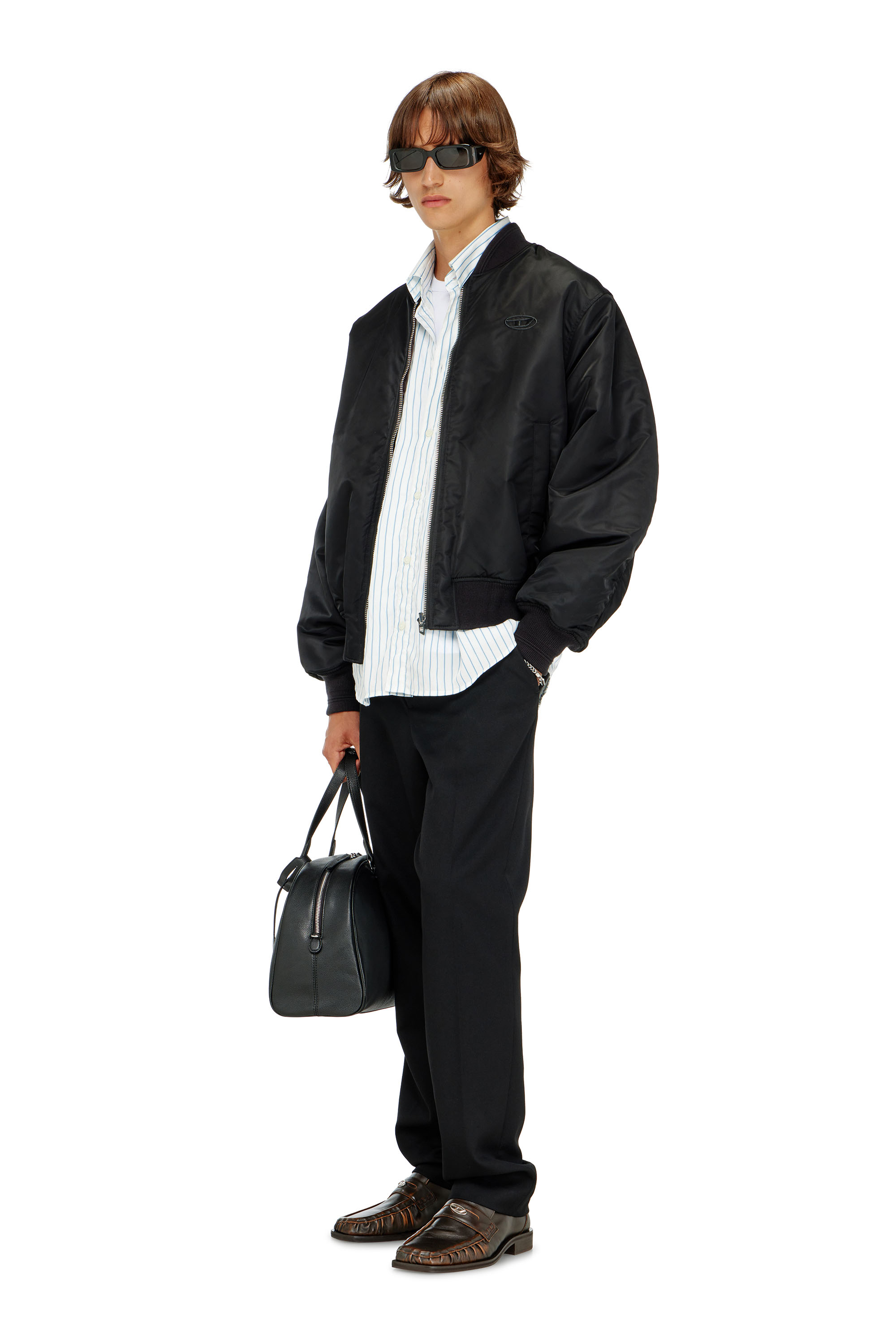 Diesel - W-TYPE-D1, Herren Gesteppte Bomberjacke mit Oval-D-Stickerei in Schwarz - 2