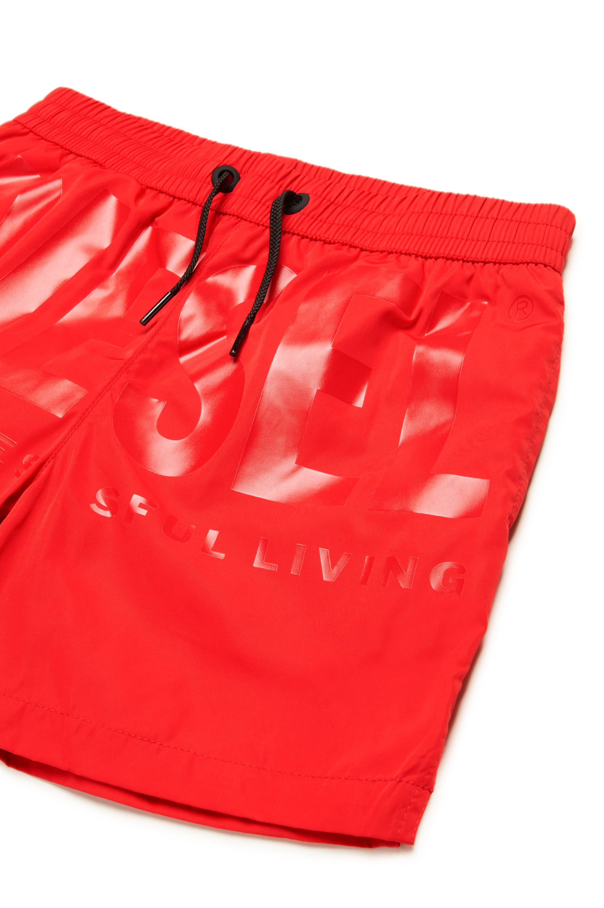 Diesel - MKENM, Herren Badeshorts mit farbgleichem Biscotto-Logo in Rot - 3