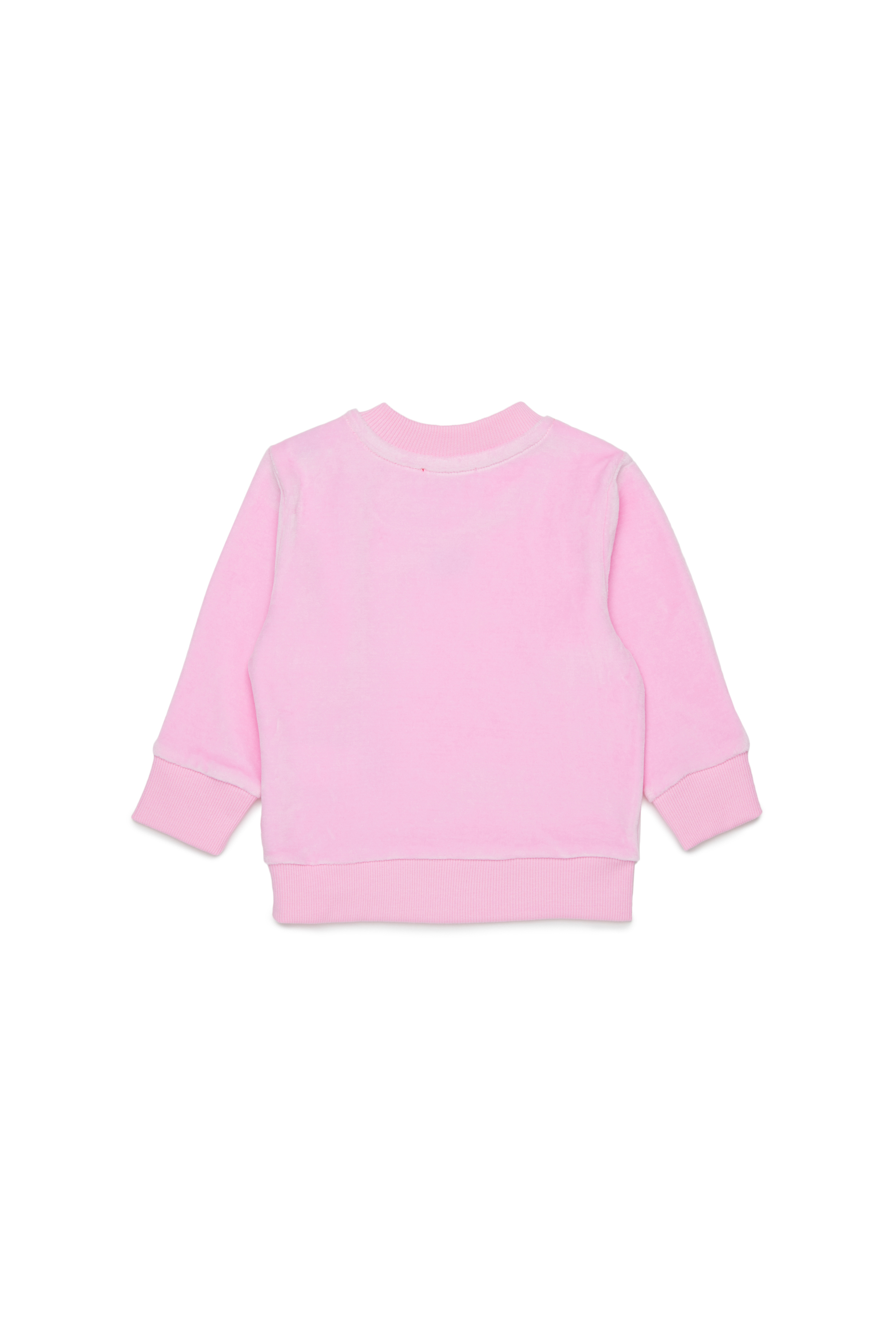 Diesel - SHENIB, Herren Sweatshirt aus Samt mit Oval D Stickerei in Rosa - 2