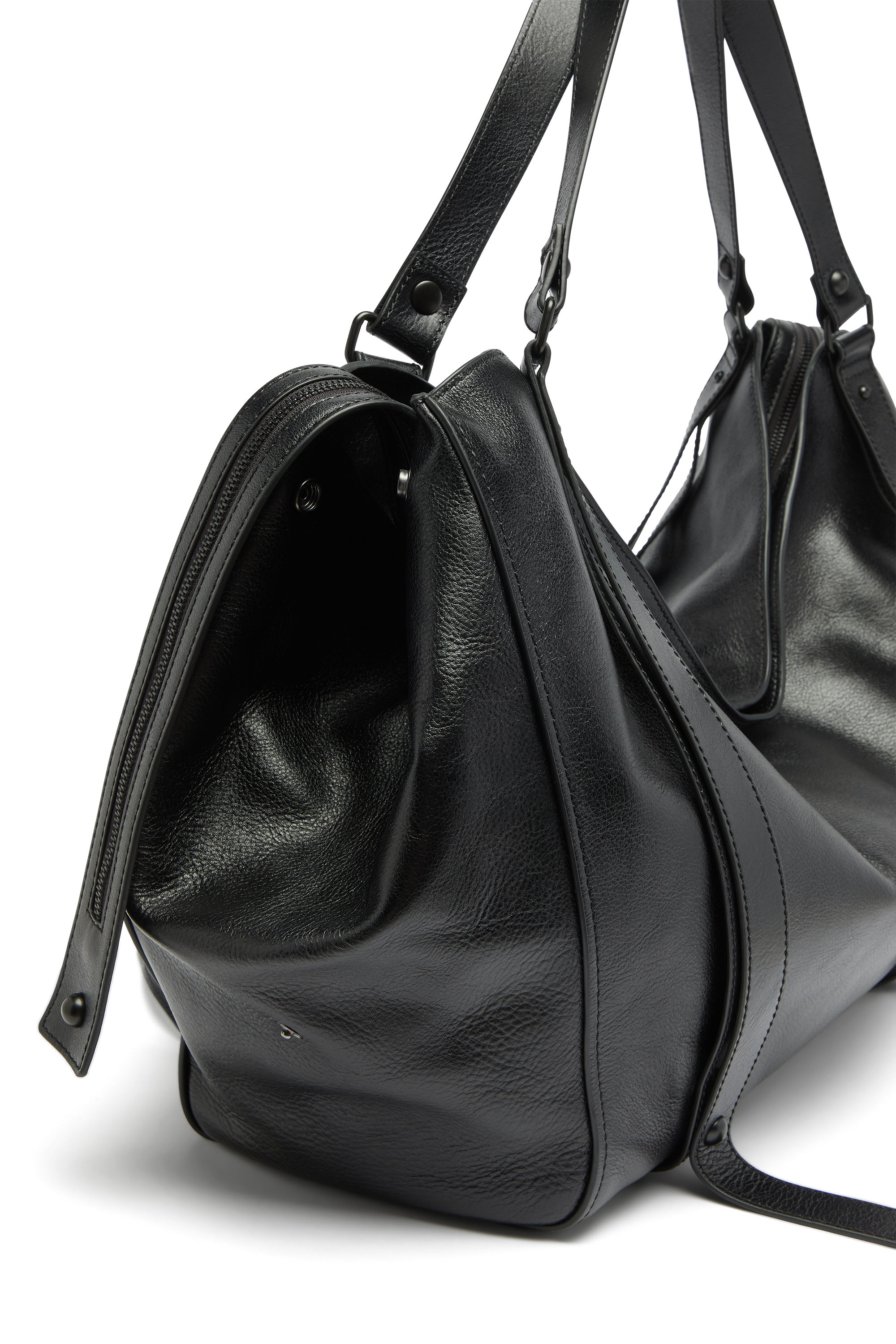 Diesel - D-ONE DUFFLE 48H, Unisex D-One-Duffle-bag aus Leder in Schwarz - 6