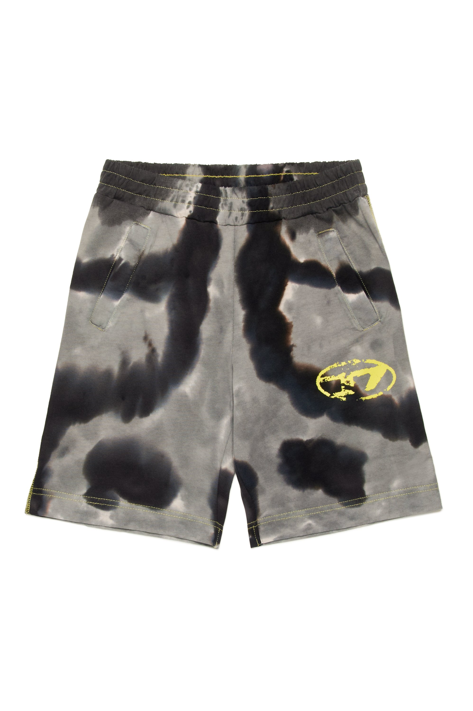 Diesel - PBOBX, Man's Sweat shorts with batik print in Black - 1