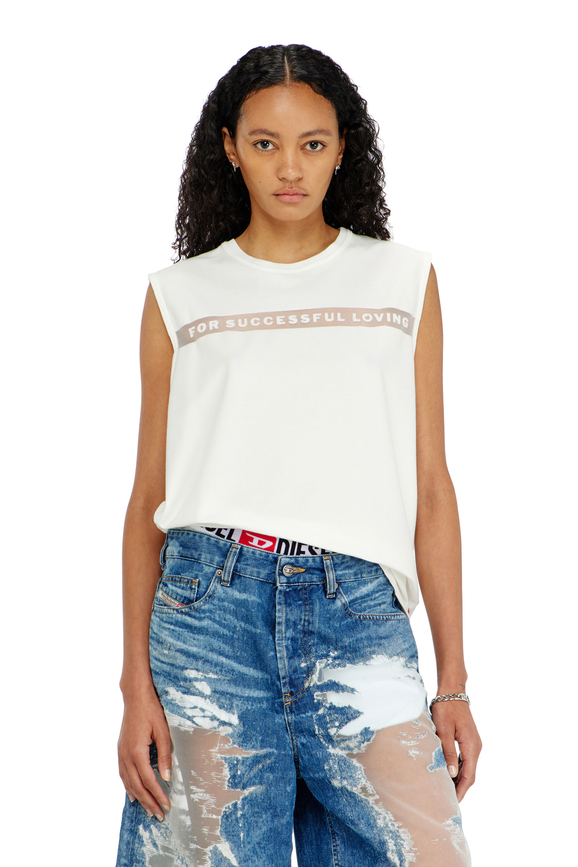 Diesel - PR-T-NORM-BISC-MATI-R, Unisex Tanktop mit For Successful Loving Logo in Wei&szlig; - 5