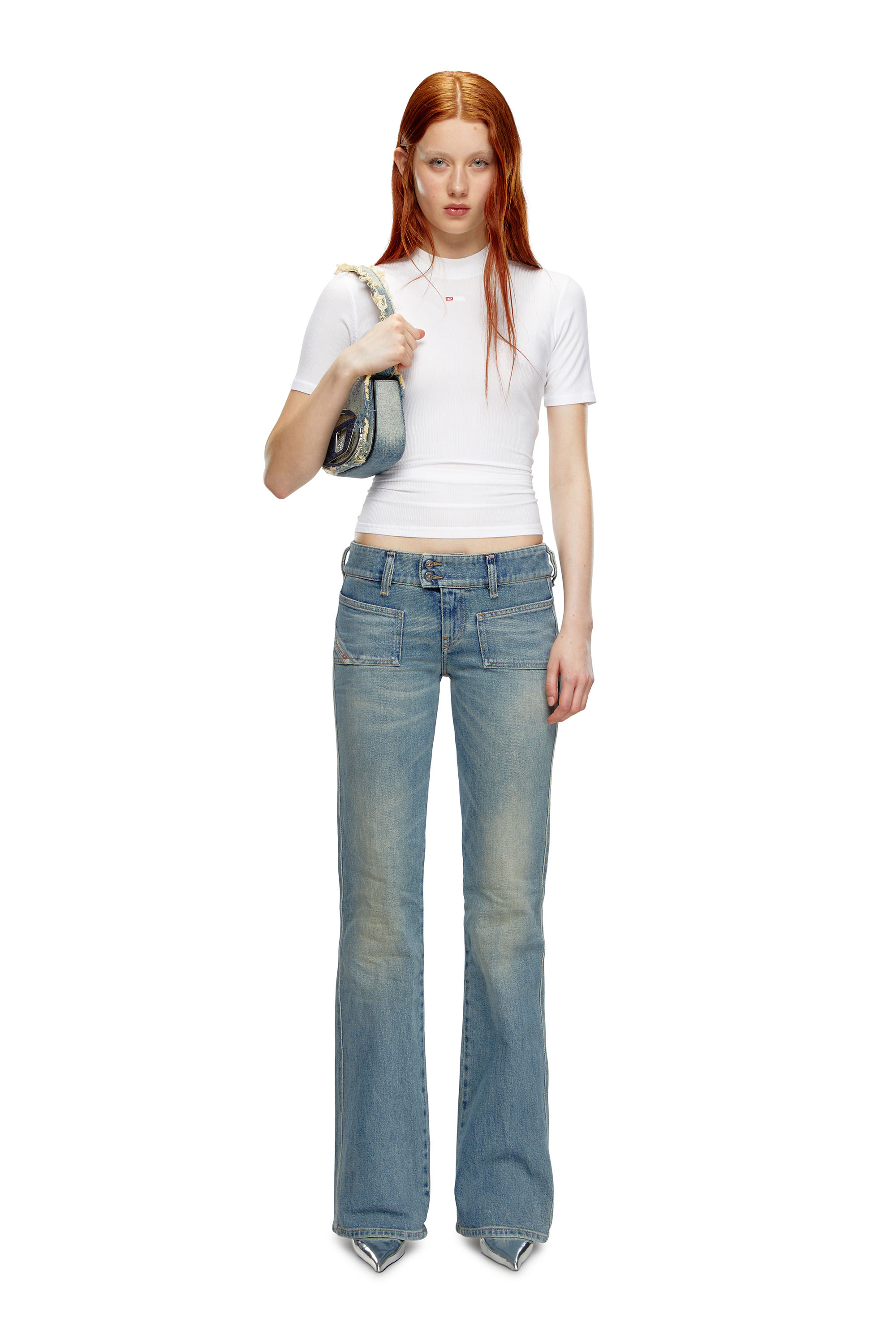 Diesel - Bootcut and Flare Jeans D-Hush 09J55, Light Blue - Image 1