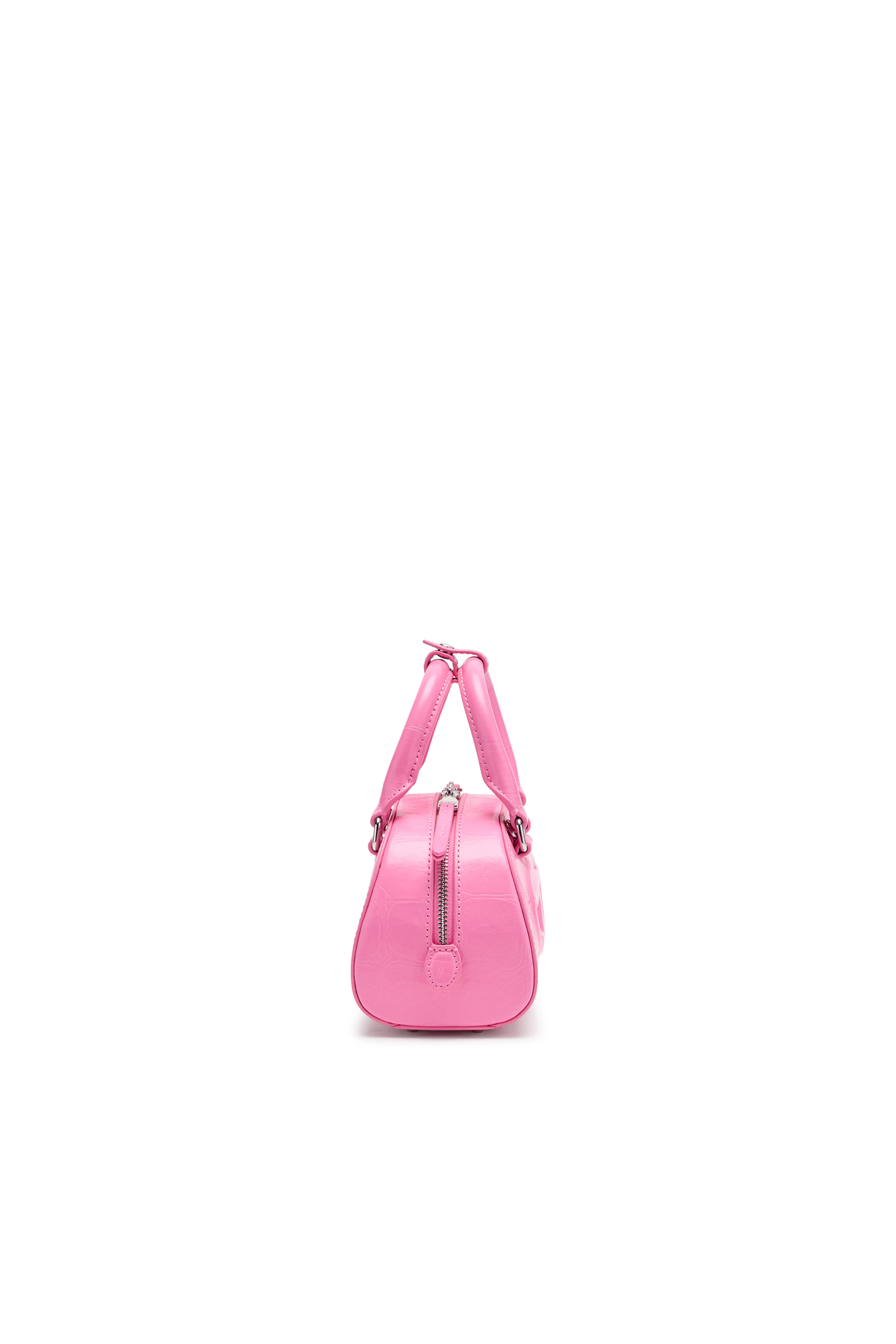 Diesel - 1DR DOME CROSSBODY, Damen 1DR Dome-Mini-Bowlingtasche aus Leder in Krokodilleder-Optik in Rosa - 4