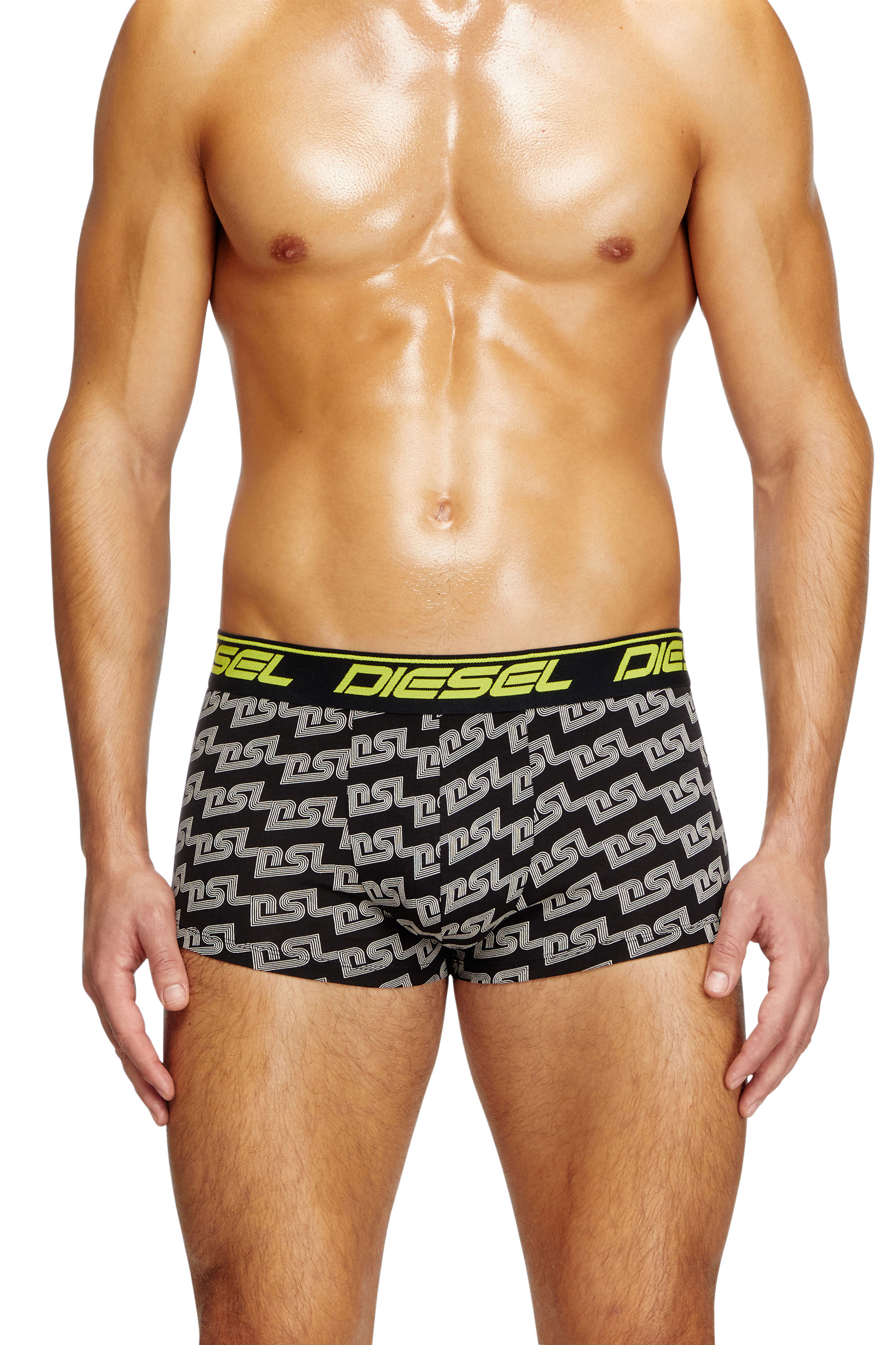 Diesel - UMBX-DAMIEN, Herren Retropants mit Spritzer-Print in Schwarz/Gelb - 2