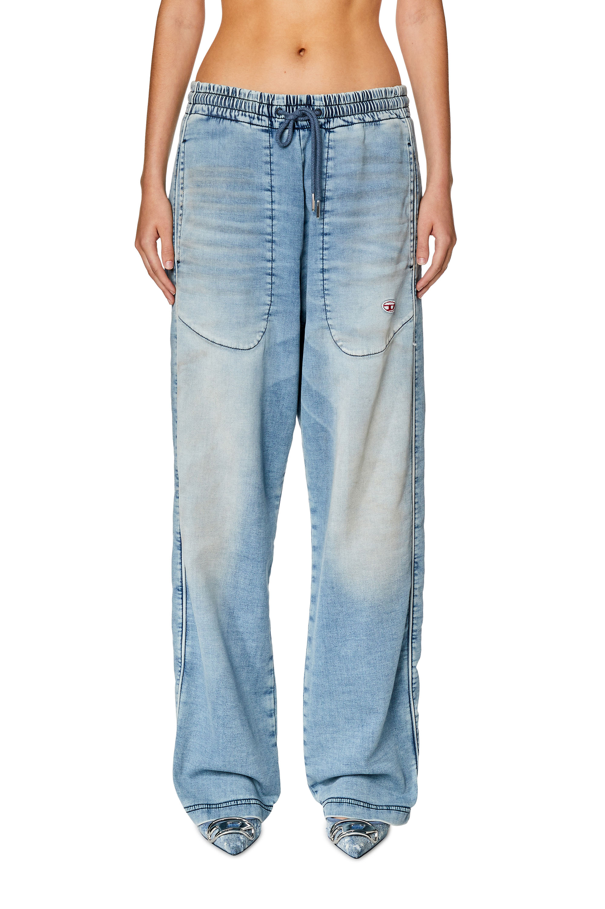 Diesel - Straight D-Martians Track Denim 068FK, Hellblau - Image 1