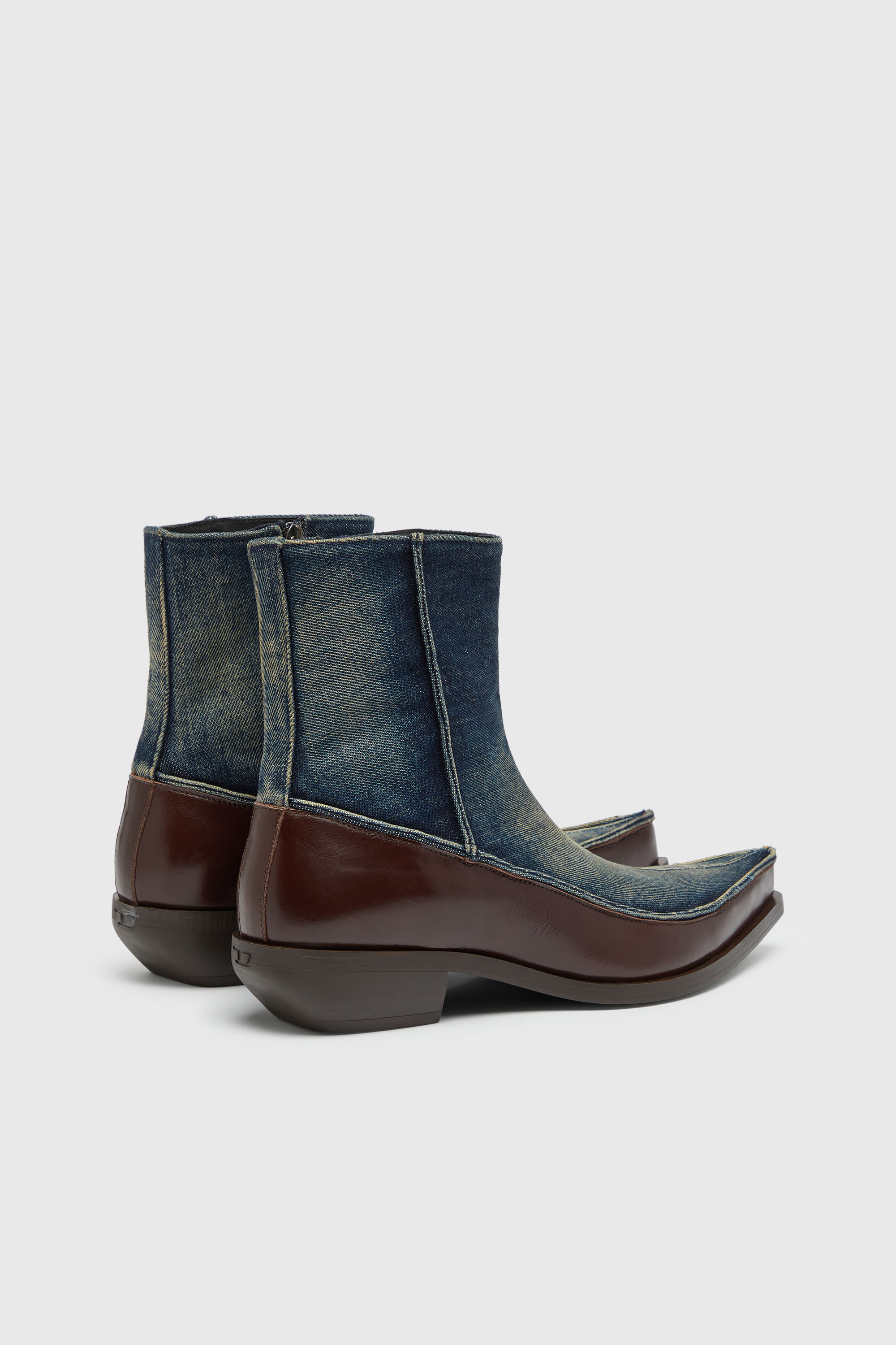 Diesel - D-FRIDO-30-TR, Herren D-Frido-Westliche Stiefeletten aus Leder und Denim in null - 3
