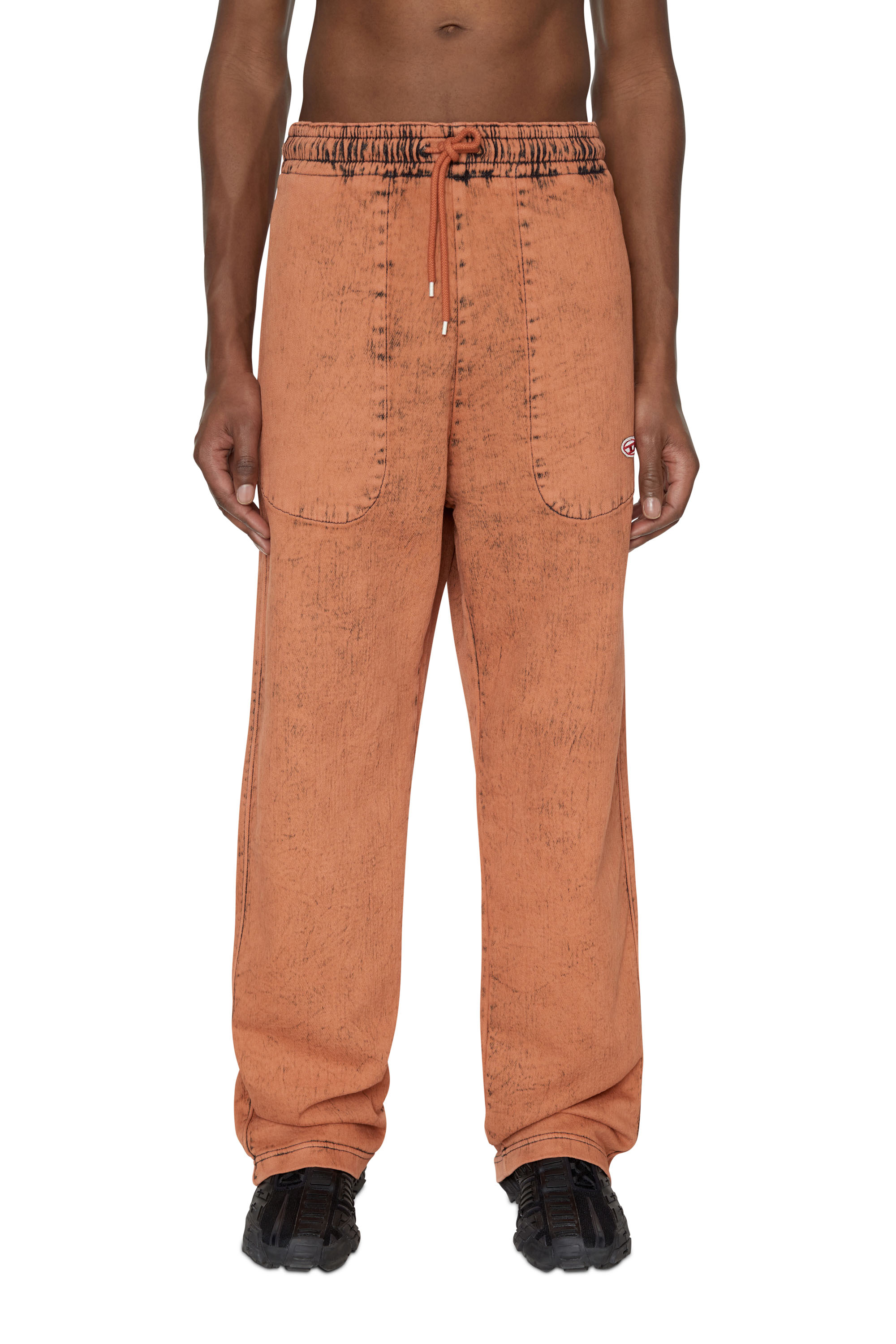 Diesel - D-Martians Track Denim 09E32 Straight, Orange - Image 1
