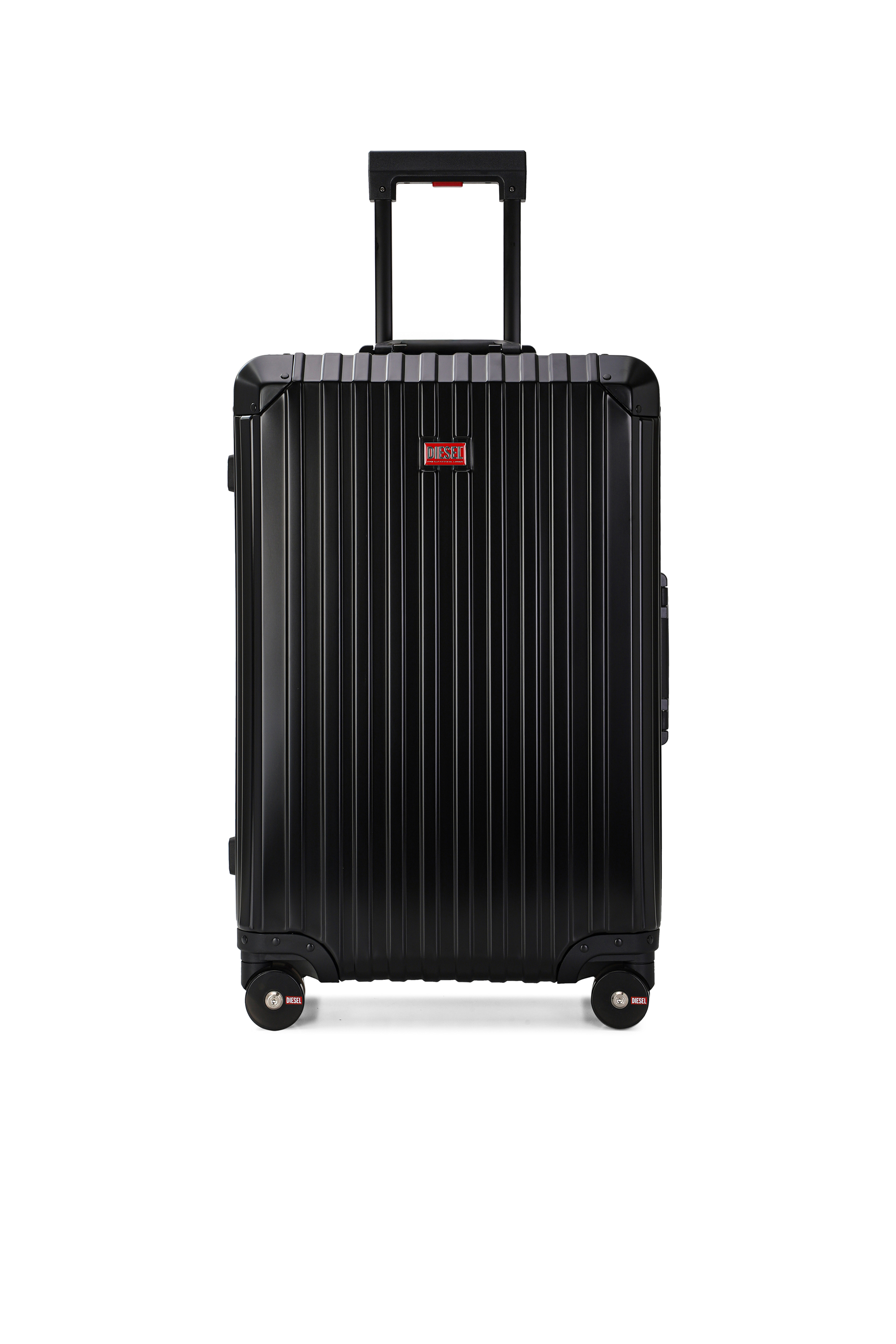 Diesel - DIESEL ALUMINUM TROLLEY- DSL002, Unisex Koffer aus Aluminium Gr&ouml;&szlig;e M in Schwarz - 1