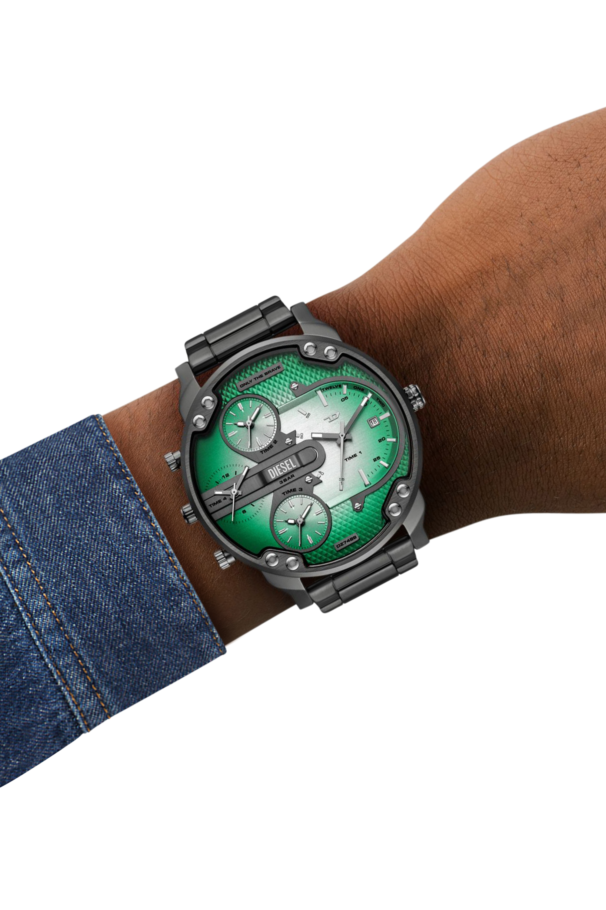 Diesel - DZ7488 WATCH, Herren Mr. Daddy Slim Uhr aus Edelstahl in Dunkelgrau - 4