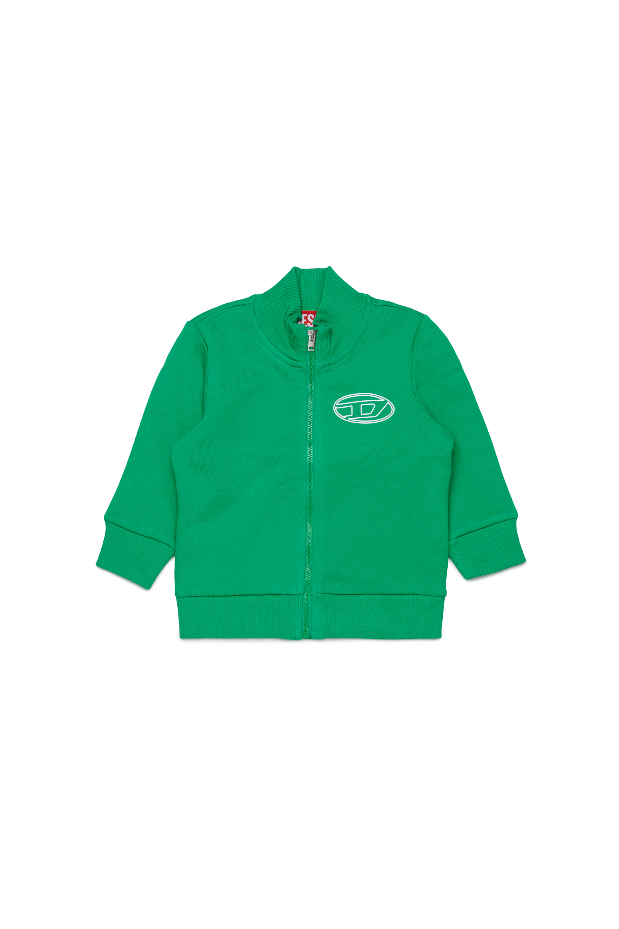 Diesel - SPENCERB, Unisex Baumwoll-Sweatshirt mit Reißverschluss in Grün - 1