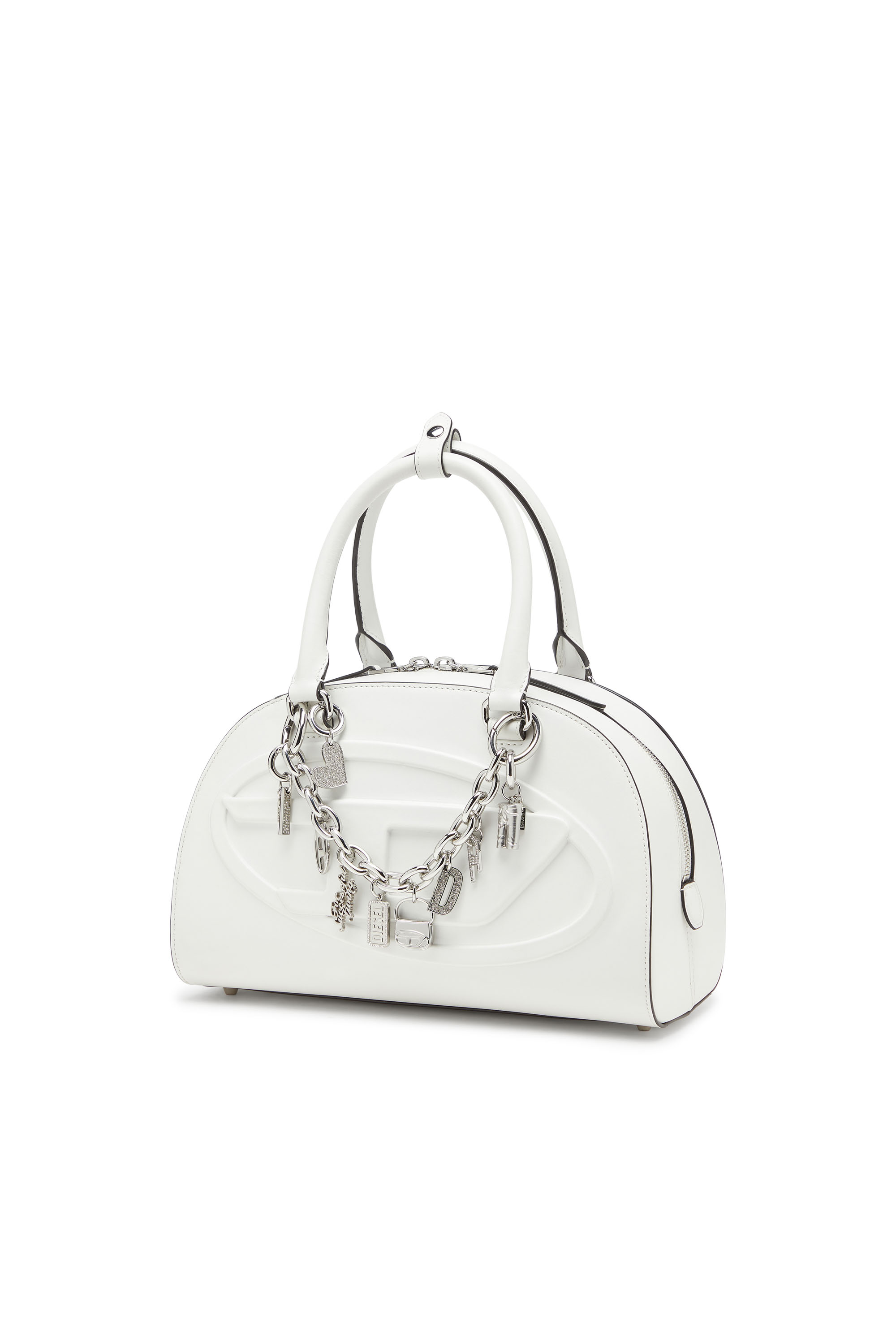 Diesel - CHARM-HEART, Damen Metallherz-Anhänger mit Strasssteinen in Silber - 3