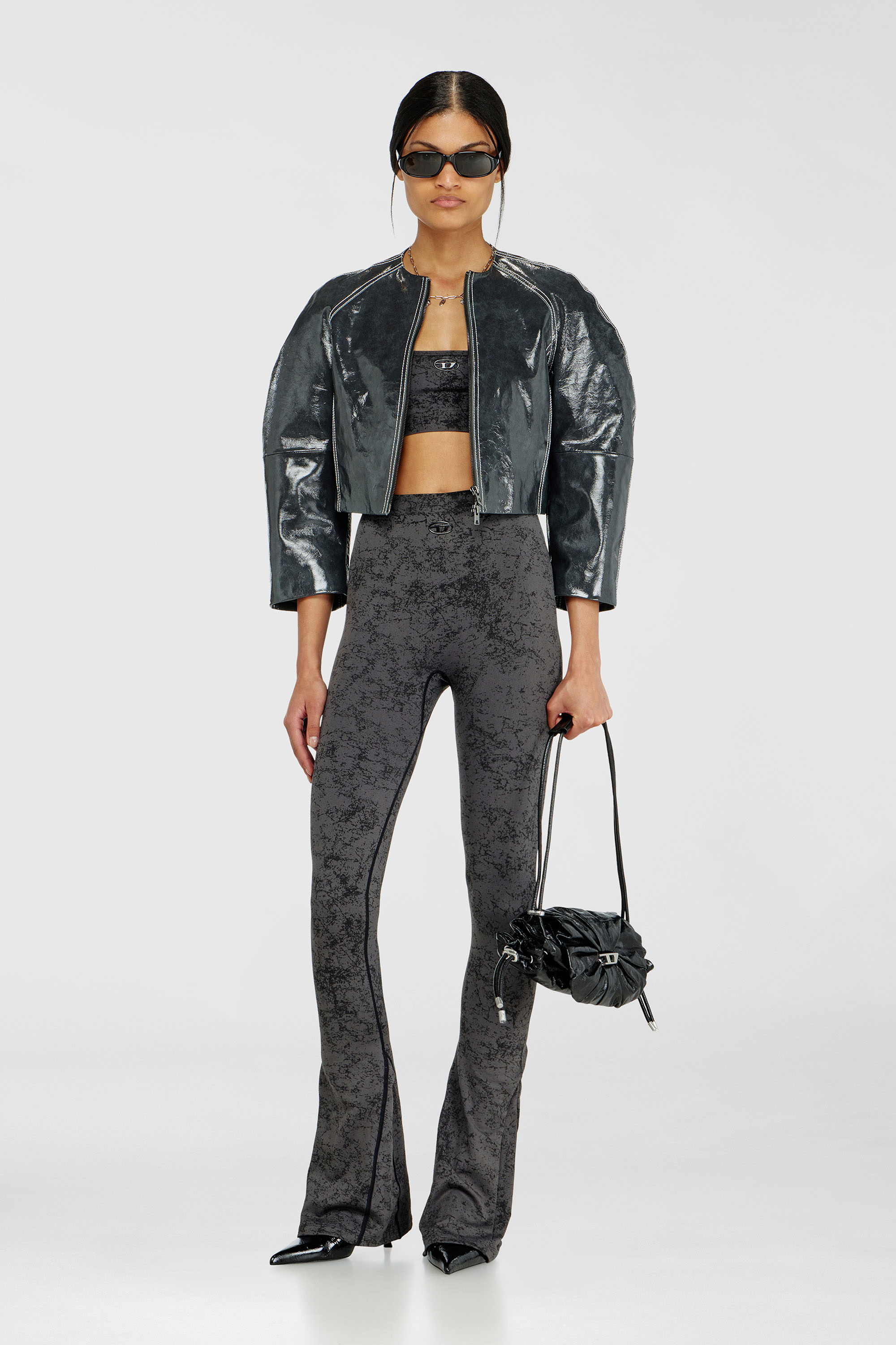 Diesel - HELLA-UTLT, Damen Sport-BH mit Utility-Print in Dunkelgrau - 6