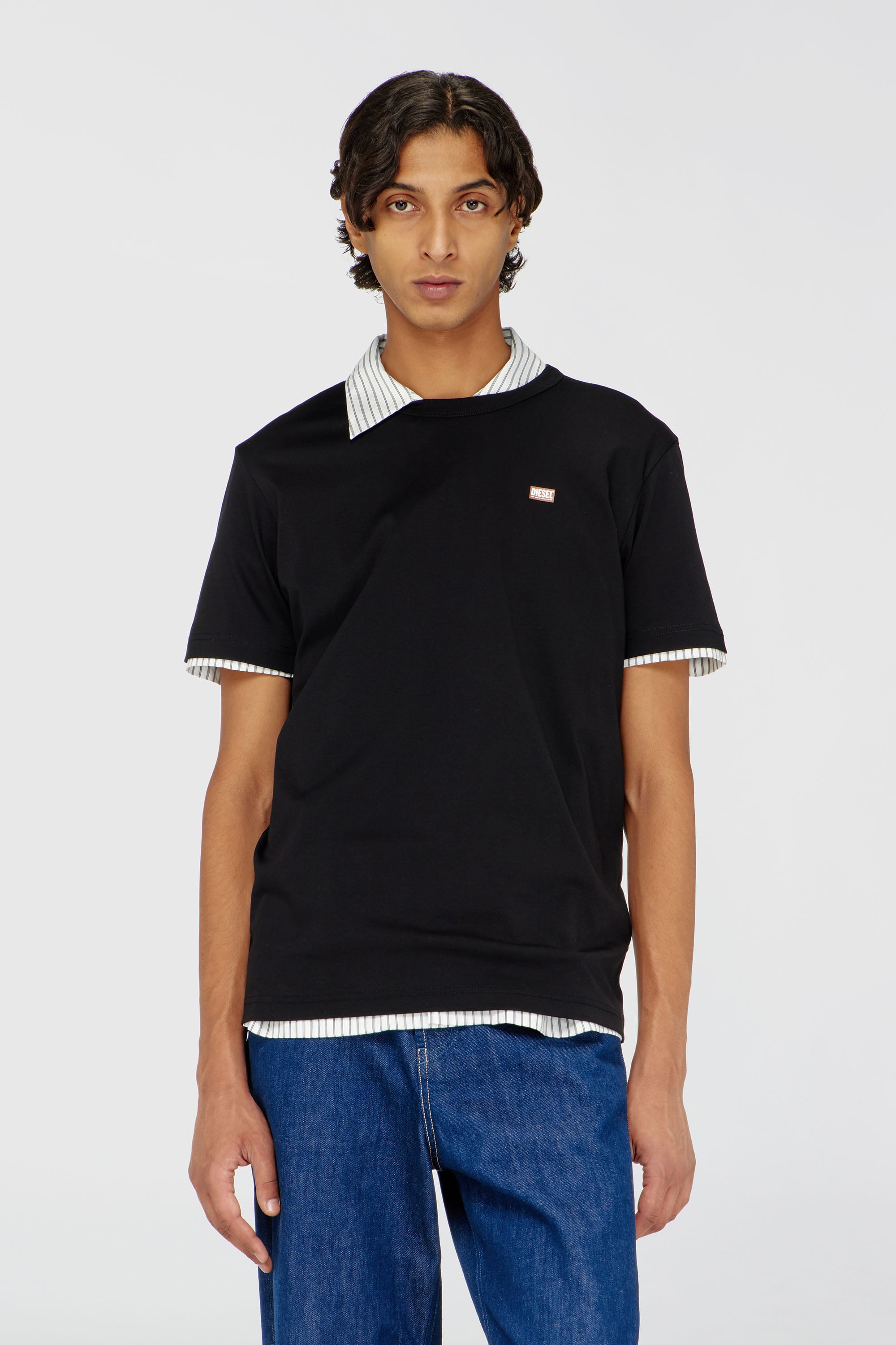 Diesel - T-MIEGOR-K77, Herren T-Shirt aus mercerisierter Baumwolle mit Mini-Logo in Schwarz - 3