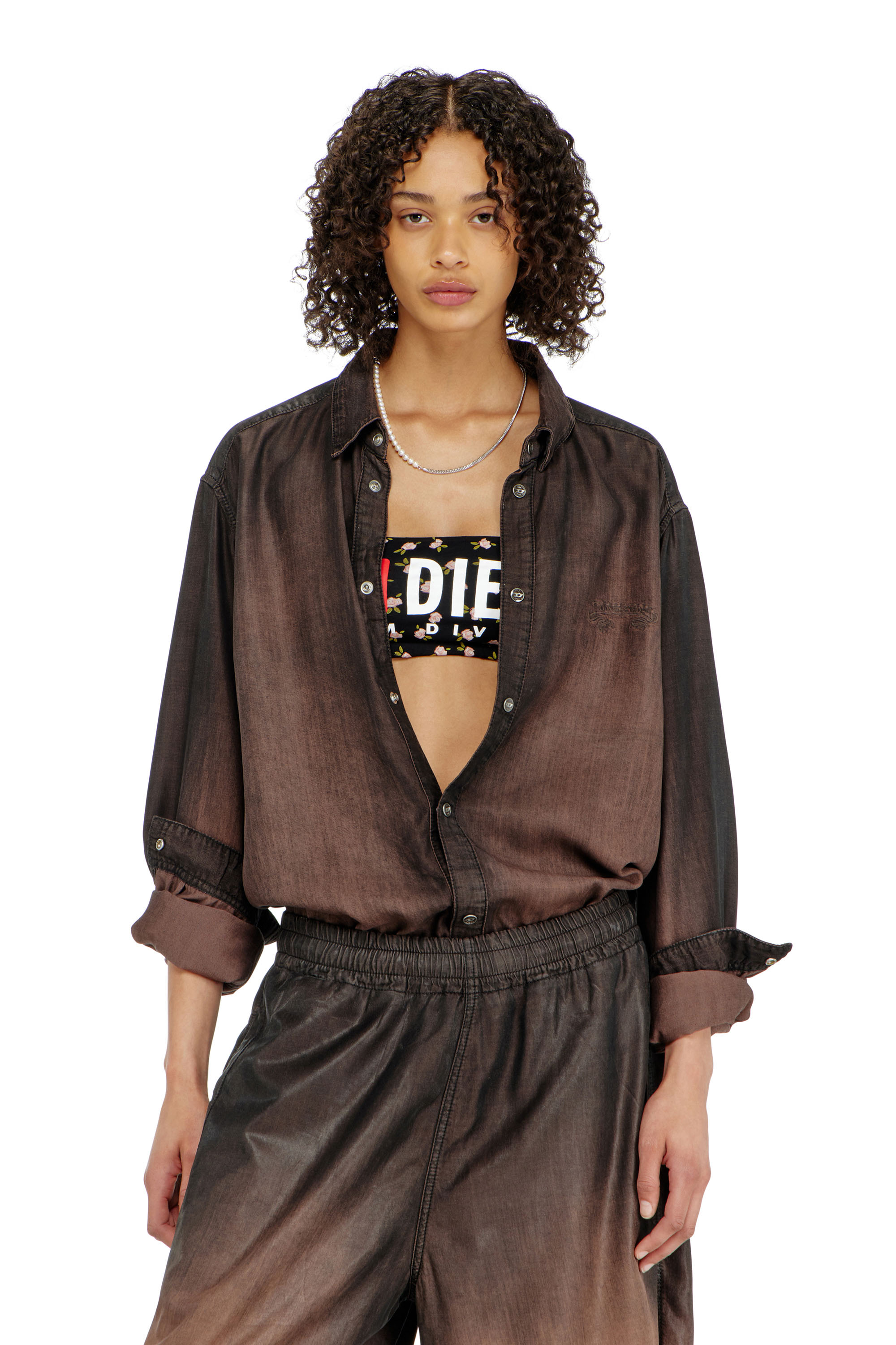 Diesel - MELANIE-C-D-CORE, Damen Bandeau-BH aus Baumwolle mit all-over Blumenprint in null - 5