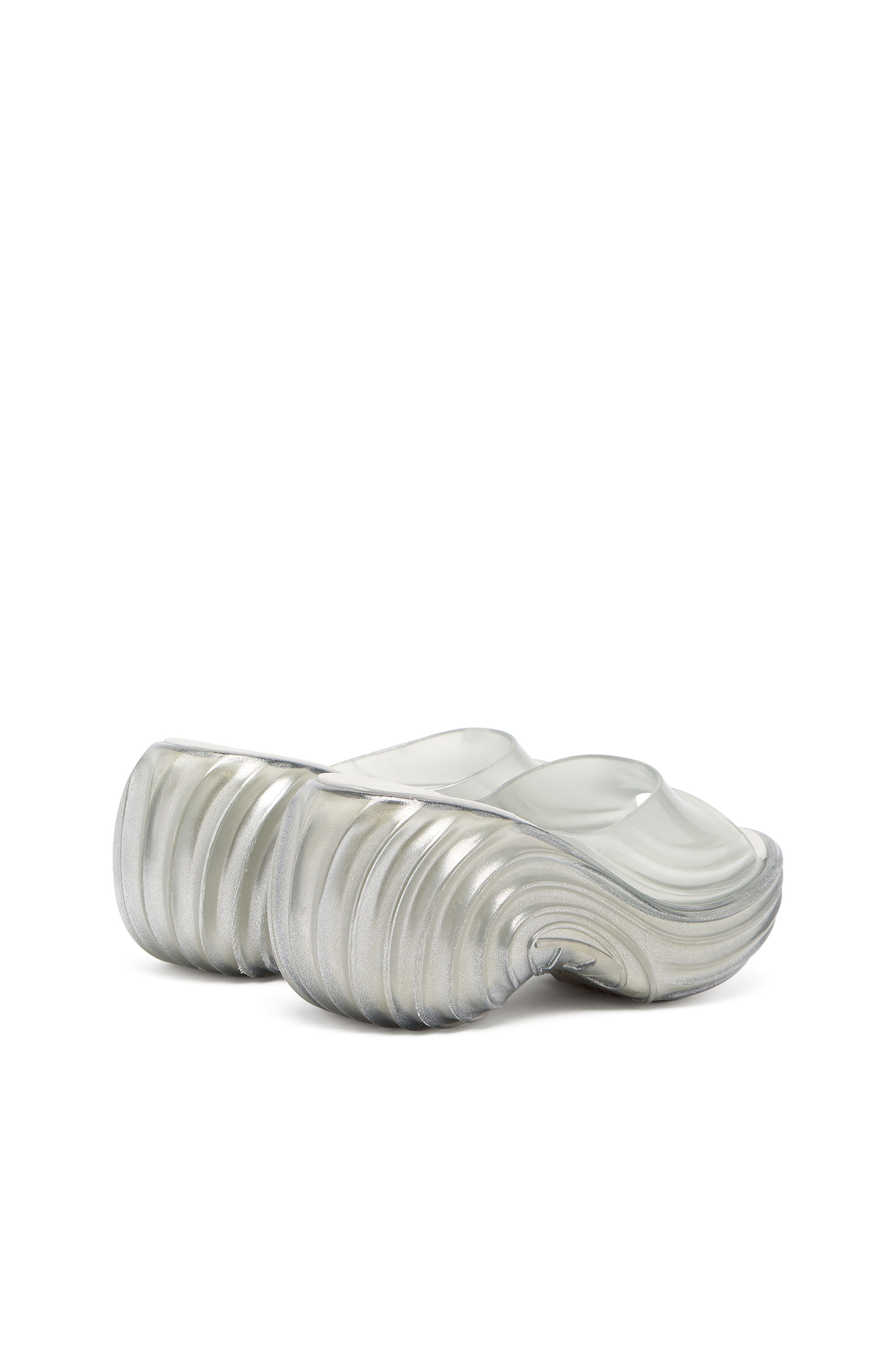 Diesel - MELISSA QUANTUM PLATFORM, Damen Plateau-Pantolette aus Melflex&reg; in Silber - 4