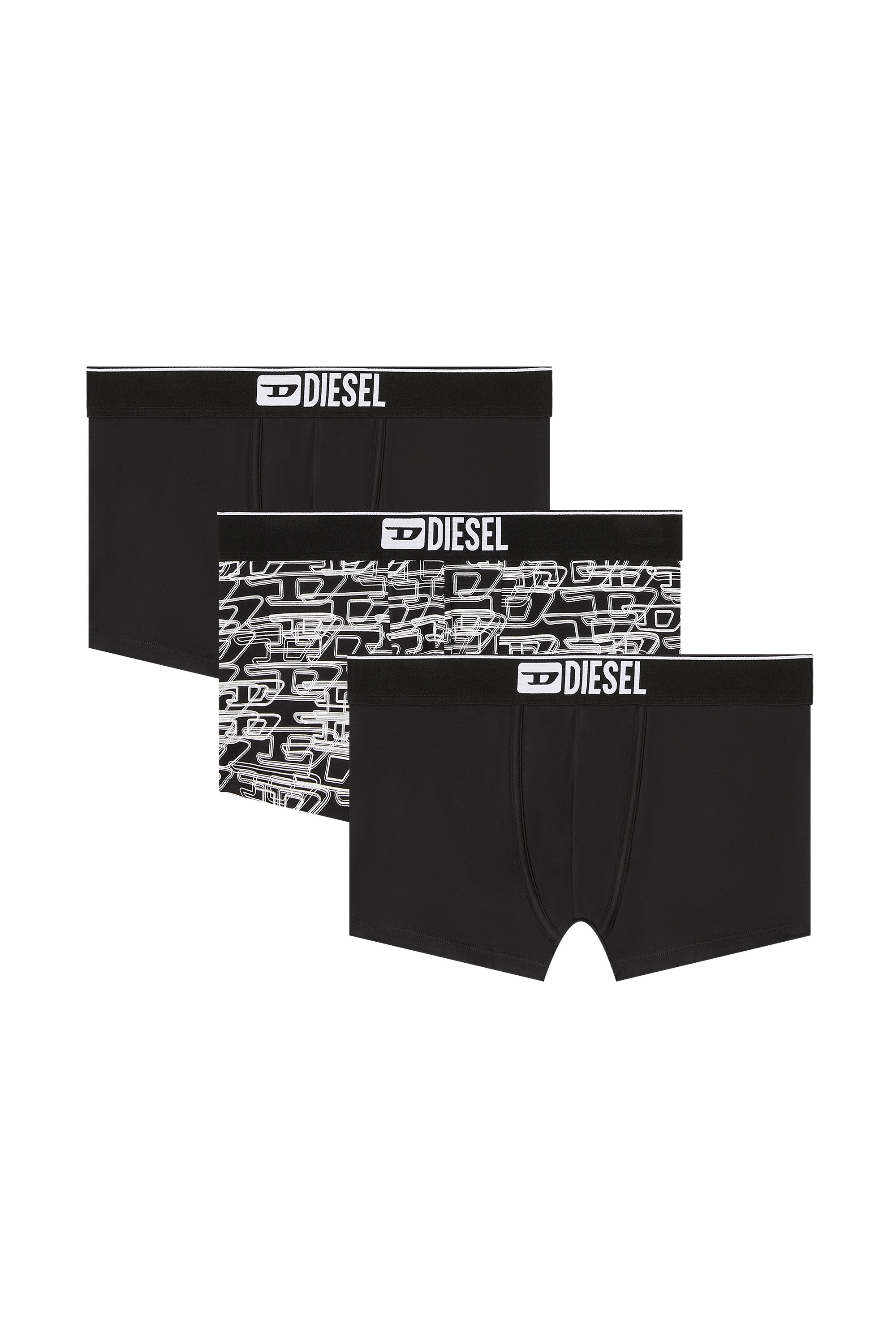 Diesel - DAMIEN-D-BOX-3PACK, Man's 3-pack of stretch cotton boxers with logo in Black/White - 2