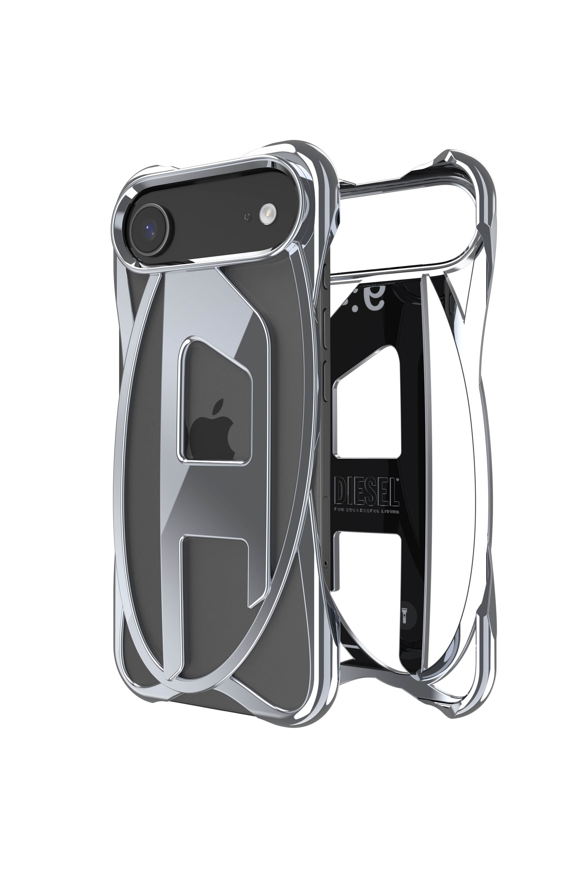 Diesel - 60444 D FRAME CASE, Unisex Caged D Glänzende Hülle für iPhone 17 Air in Dunkelgrau - 1