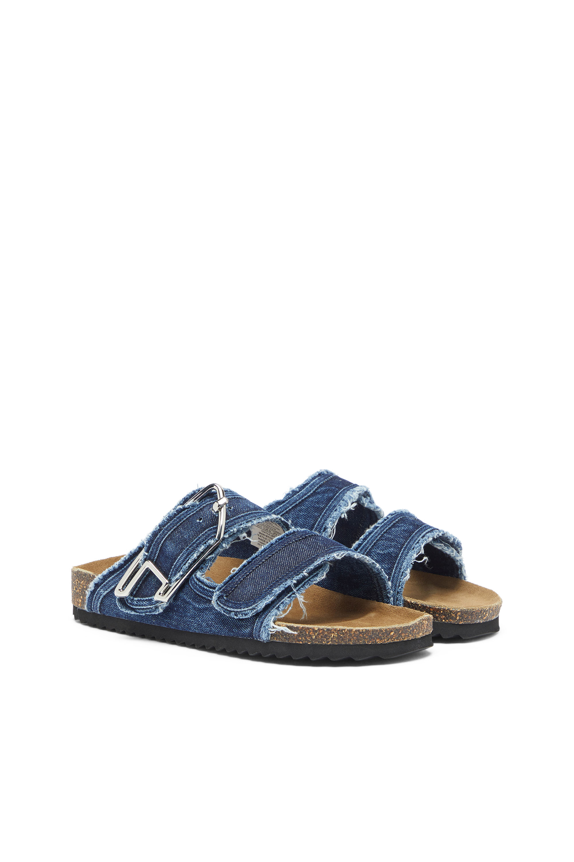 Diesel - D-WOODSTOCK D SANDAL W, Damen D-Woodstock - Sandale mit ausgefransten denim-riemen in Mittelblau - 2