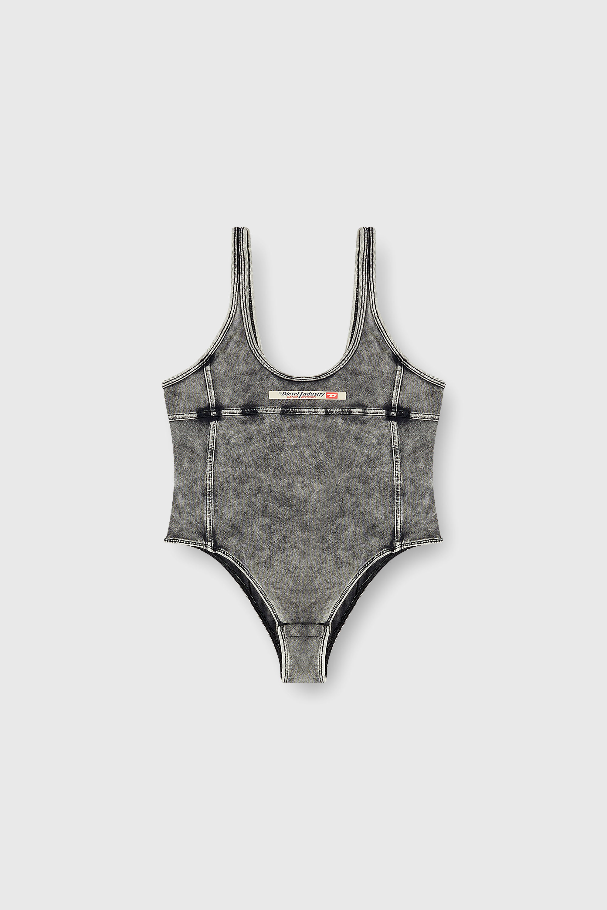 Diesel - PHOEBE-DNM, Damen Body aus Denim-Effekt-Jersey in Dunkelgrau - 2
