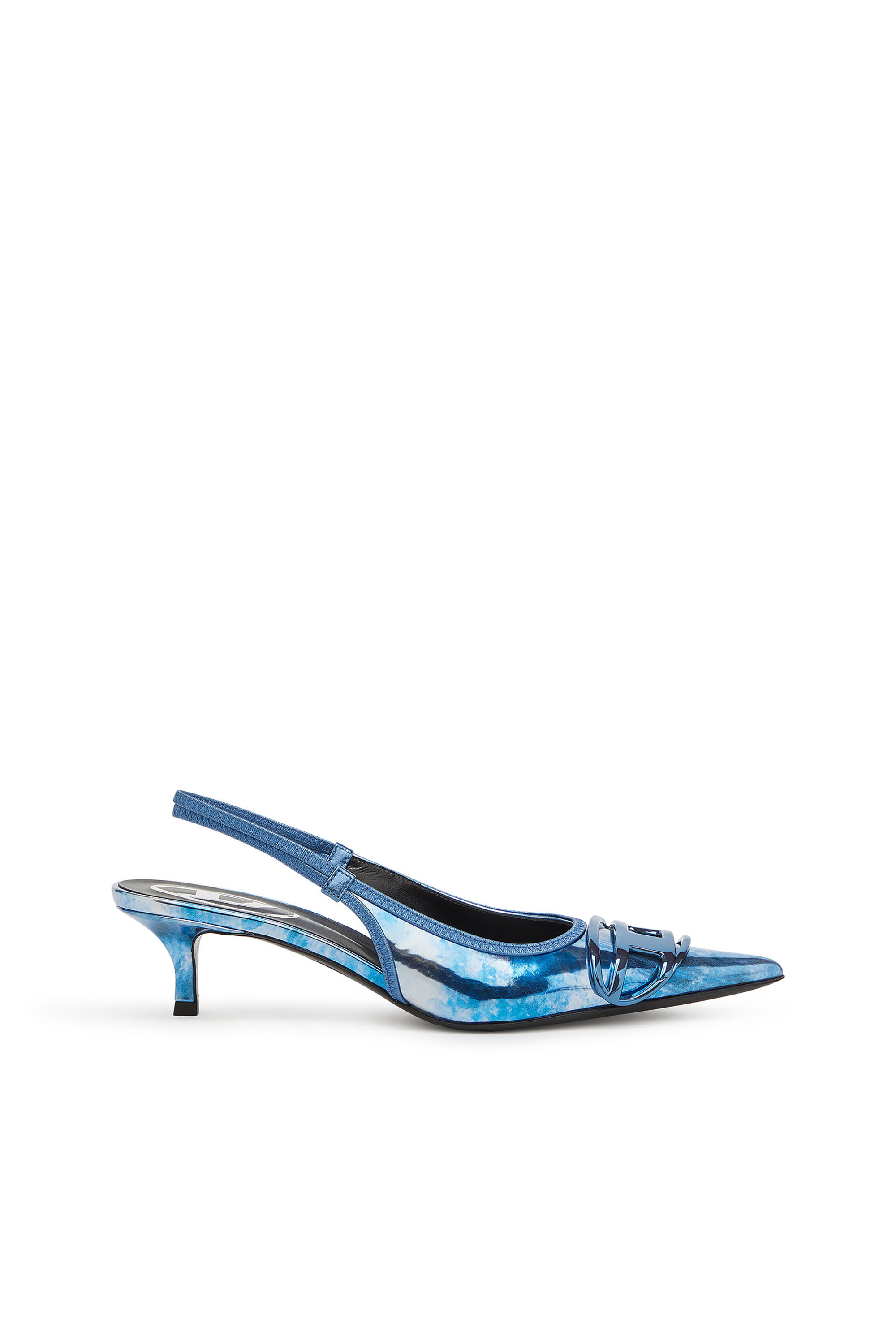 Diesel - D-VENUS SB 40, Damen D-Venus-Zweifarbige Metallic-Slingback-Pumps in Blau - 1