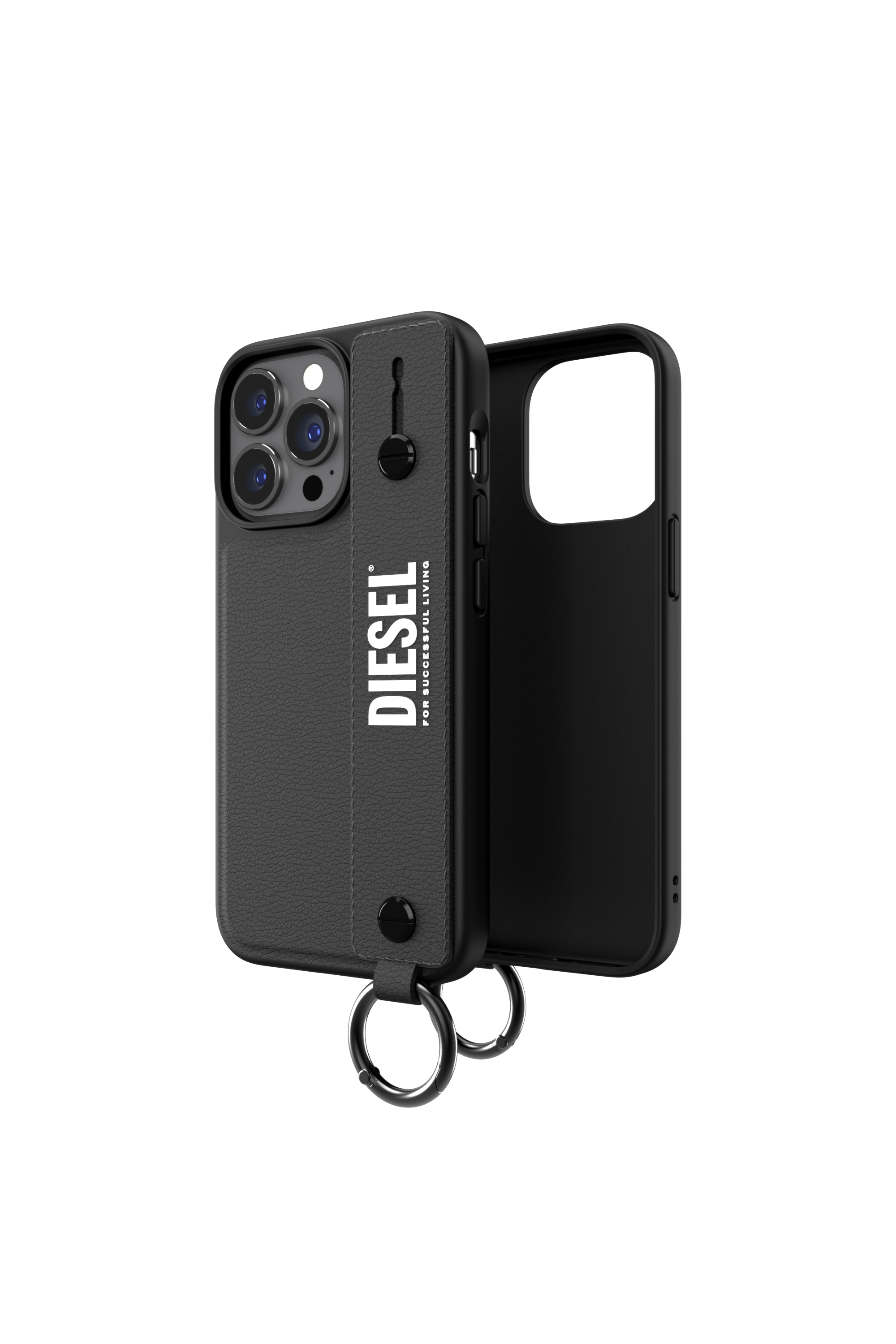 Diesel - 47177 TECH CHAIN, Unisex Handstrap-Case für iPhone 13/ 13 Pro in Schwarz - 1