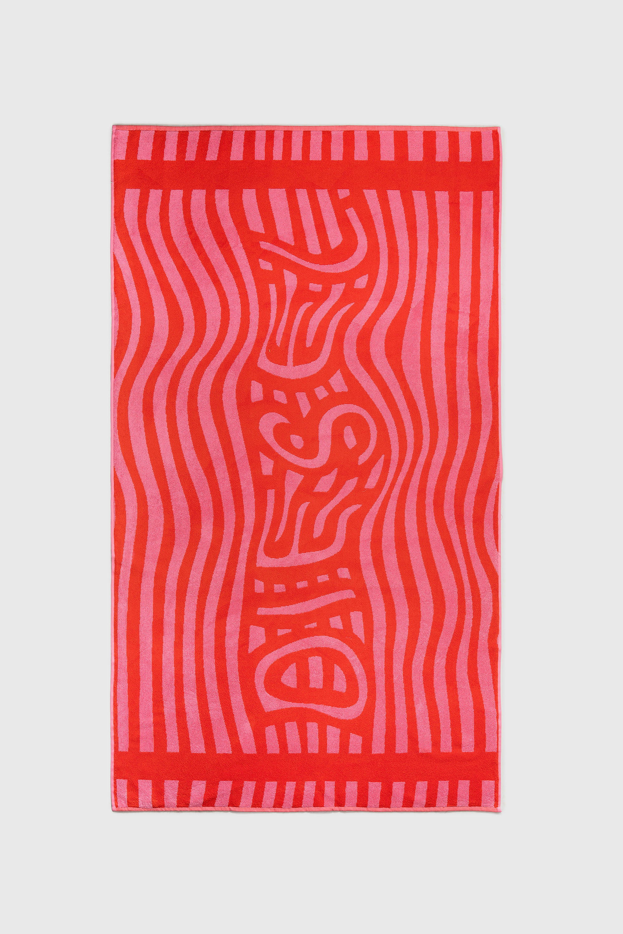 Diesel - 1018163  STRIPES PINK/RED TOWEL, Unisex's Terry towel 100x180 cm in Red - 1