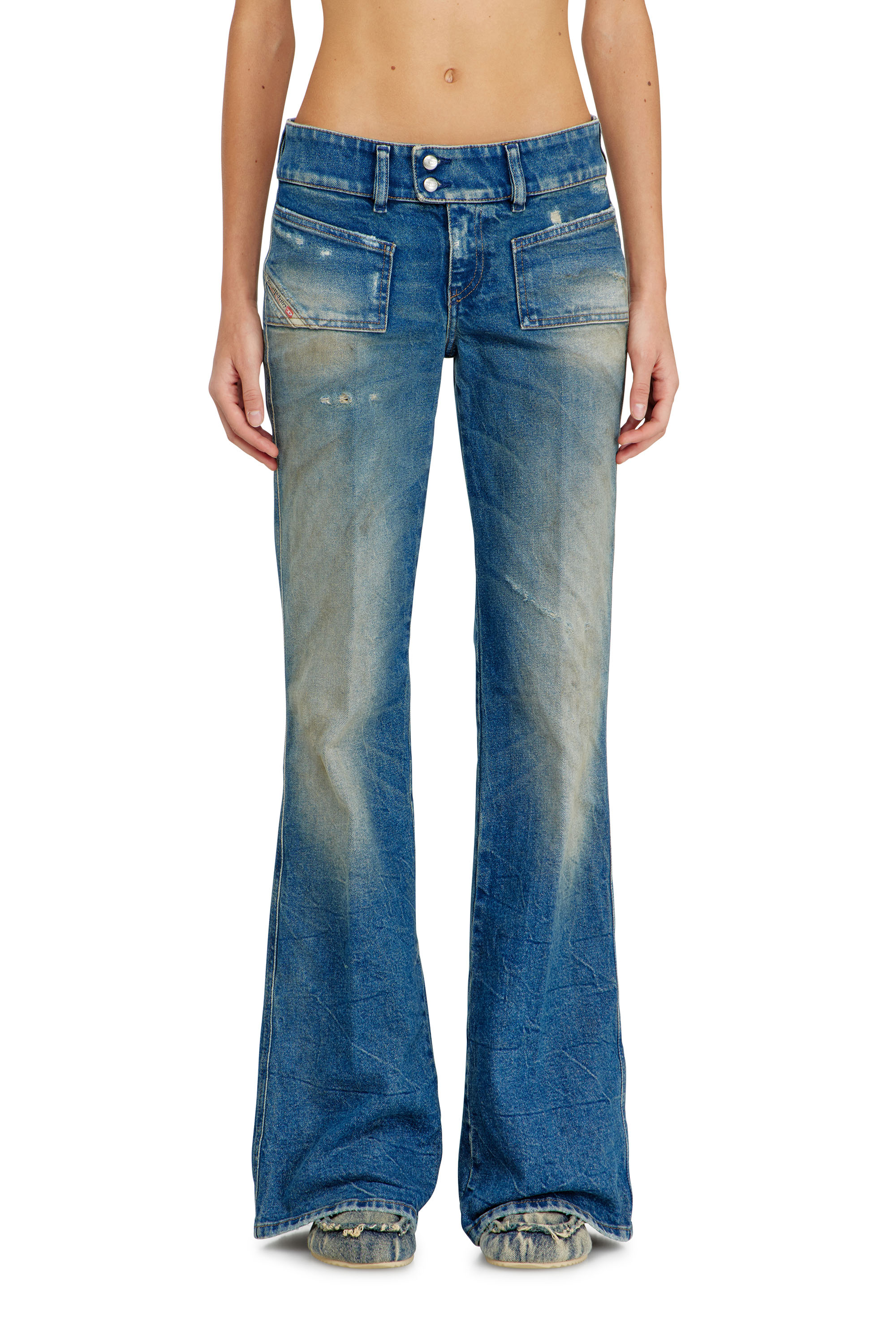 Diesel - Damen Bootcut Jeans D-Hush 09N40, Mittelblau - 3