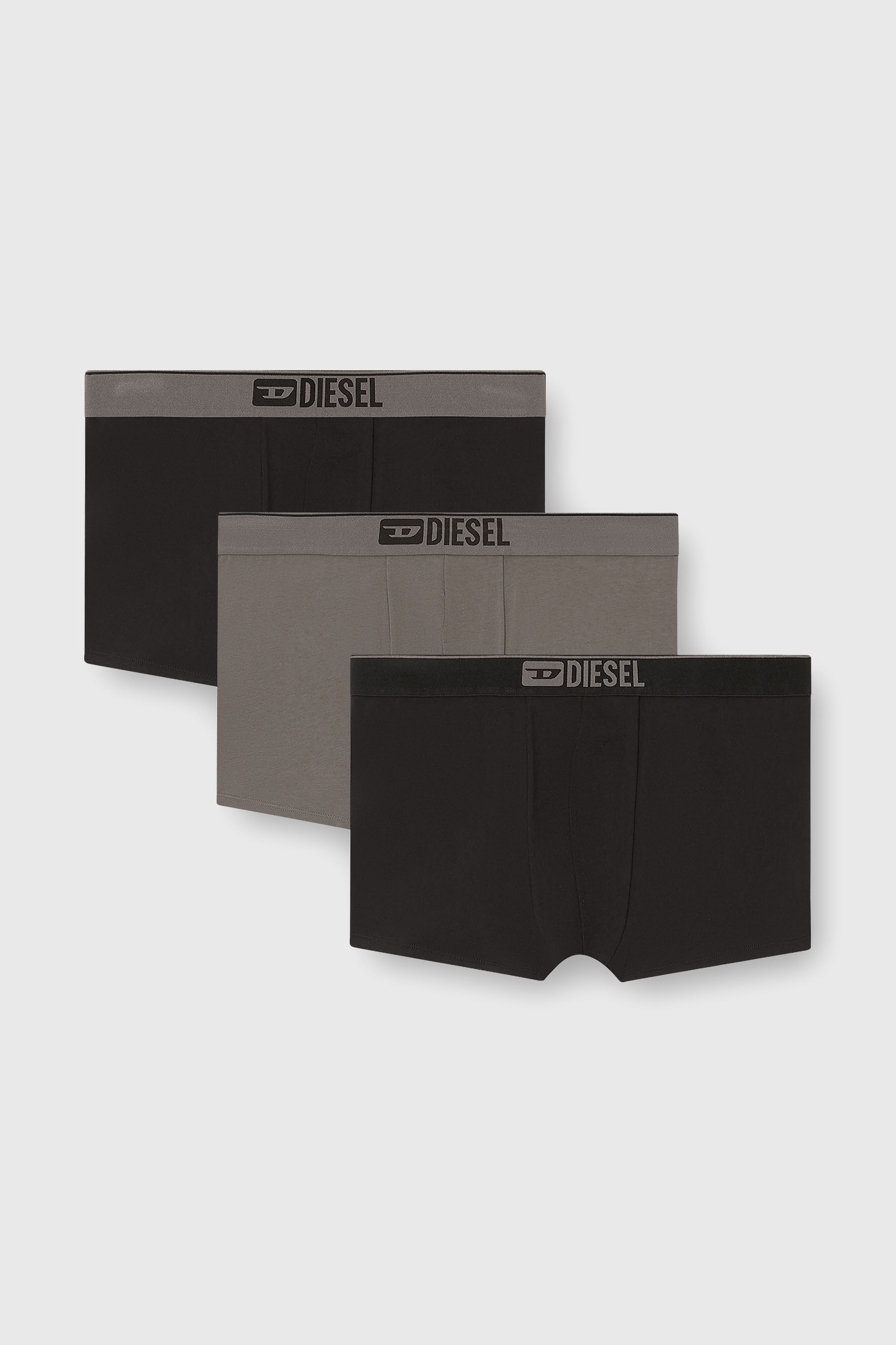 Diesel - UMBX-DAMIENTHREEPACK, Man's Three-pack of plain boxer briefs in Black/Grey - 1