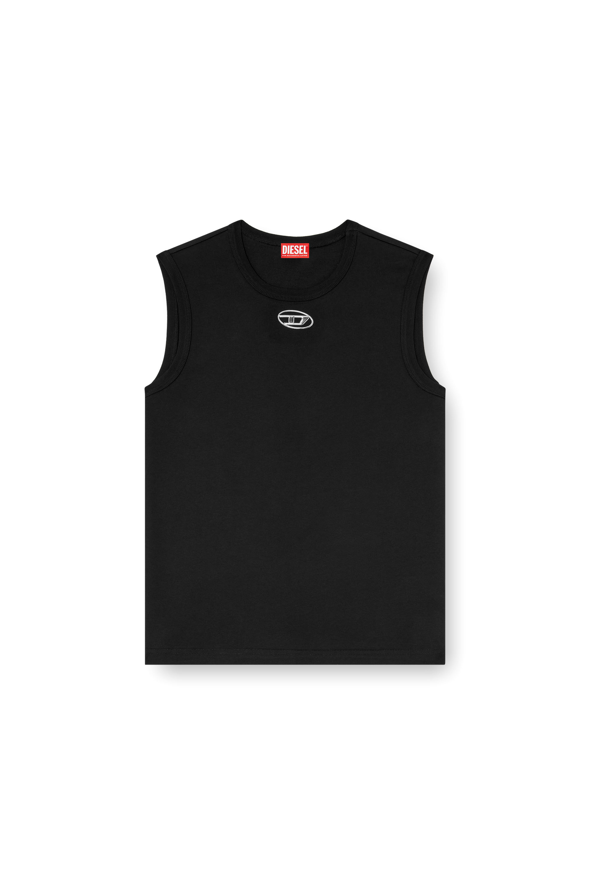 Diesel - T-BISCO-OD, Herren Tanktop mit Metallic-Oval D in Schwarz - 2