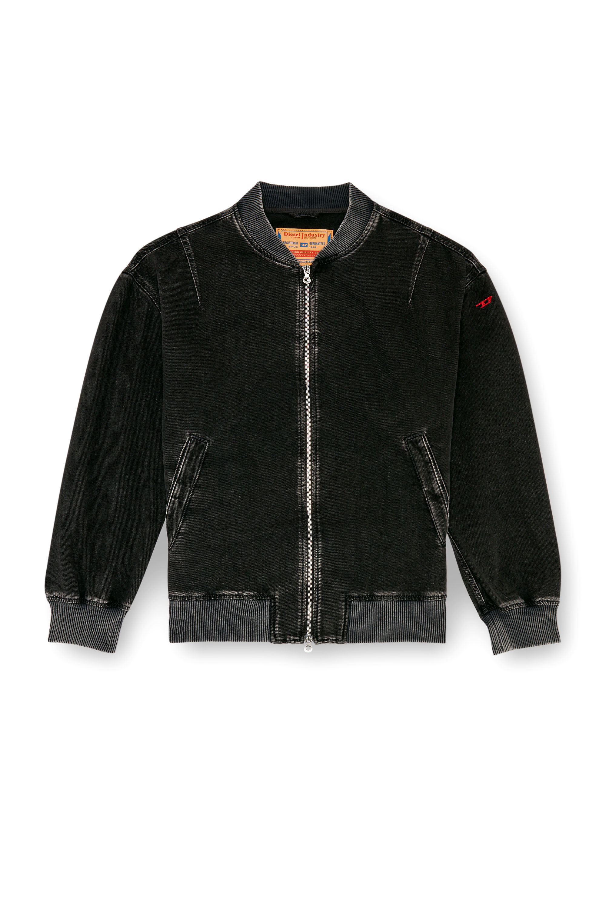 Diesel - D-VINZ, Herren Bomberjacke aus Denim in cleaner Waschung in Schwarz - 3