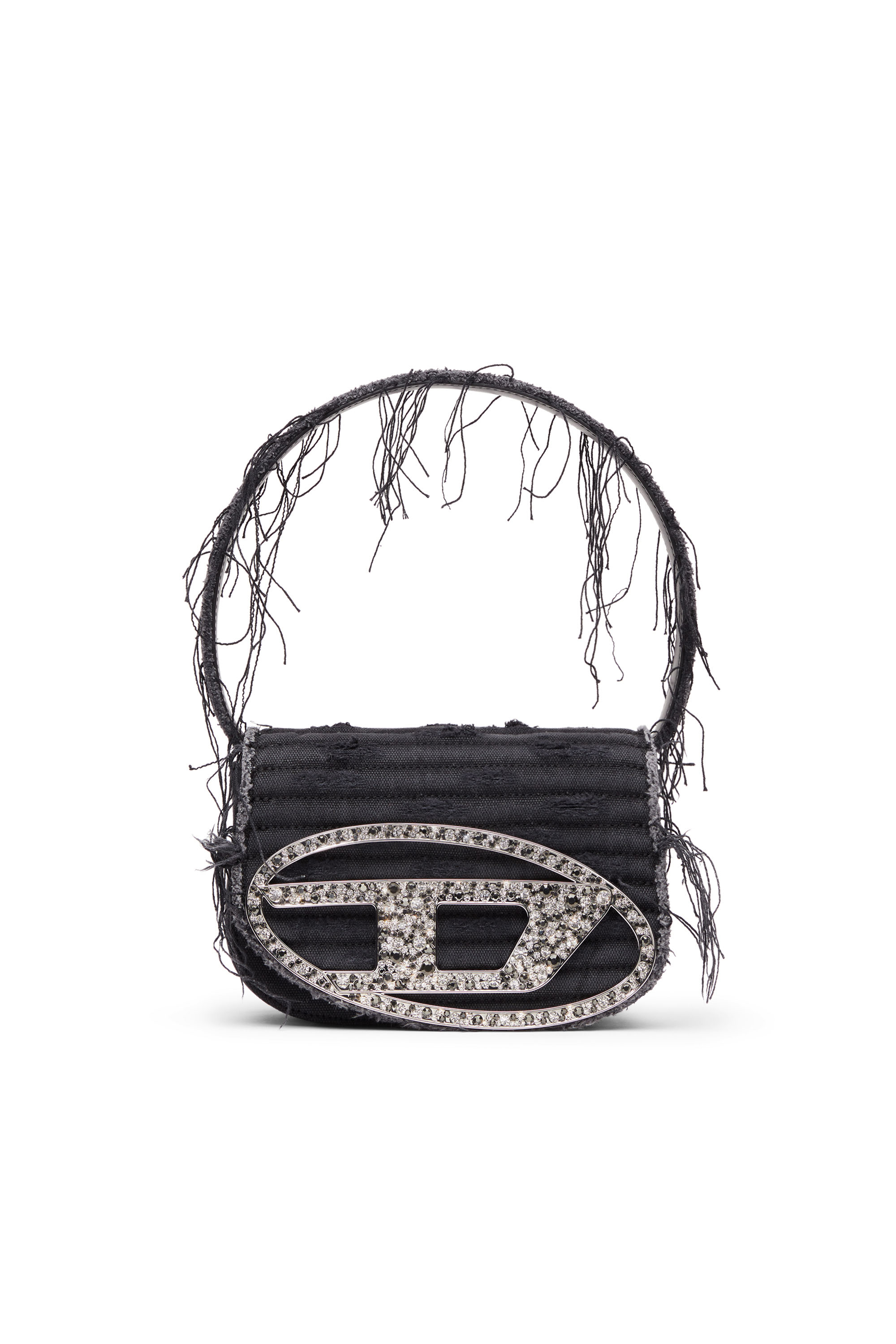 Diesel - 1DR, Damen 1DR-Ikonische Schultertasche aus Canvas und Leder in Schwarz - 1