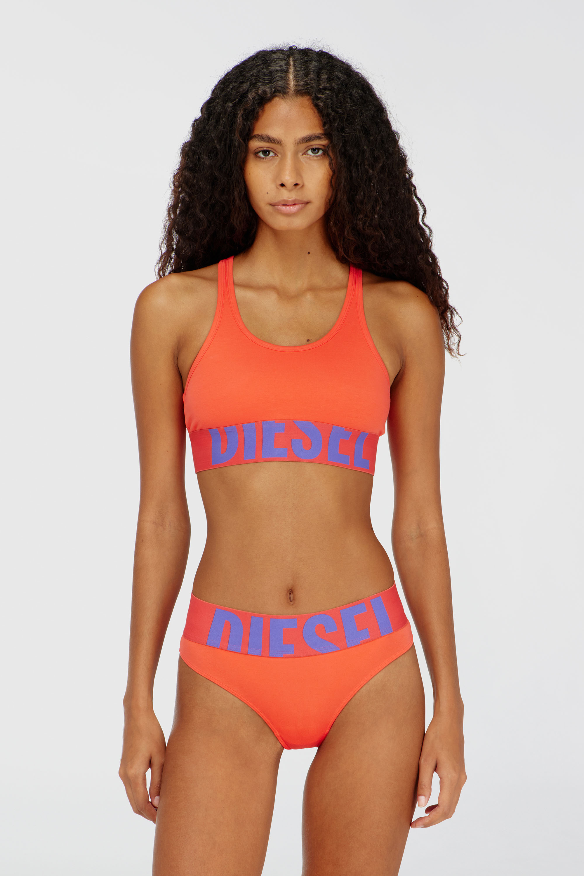 Diesel - UFSB-COTTON-RACE-BRALETTE-XL, Damen Sport-BH mit Cut-off-Logo in null - 2