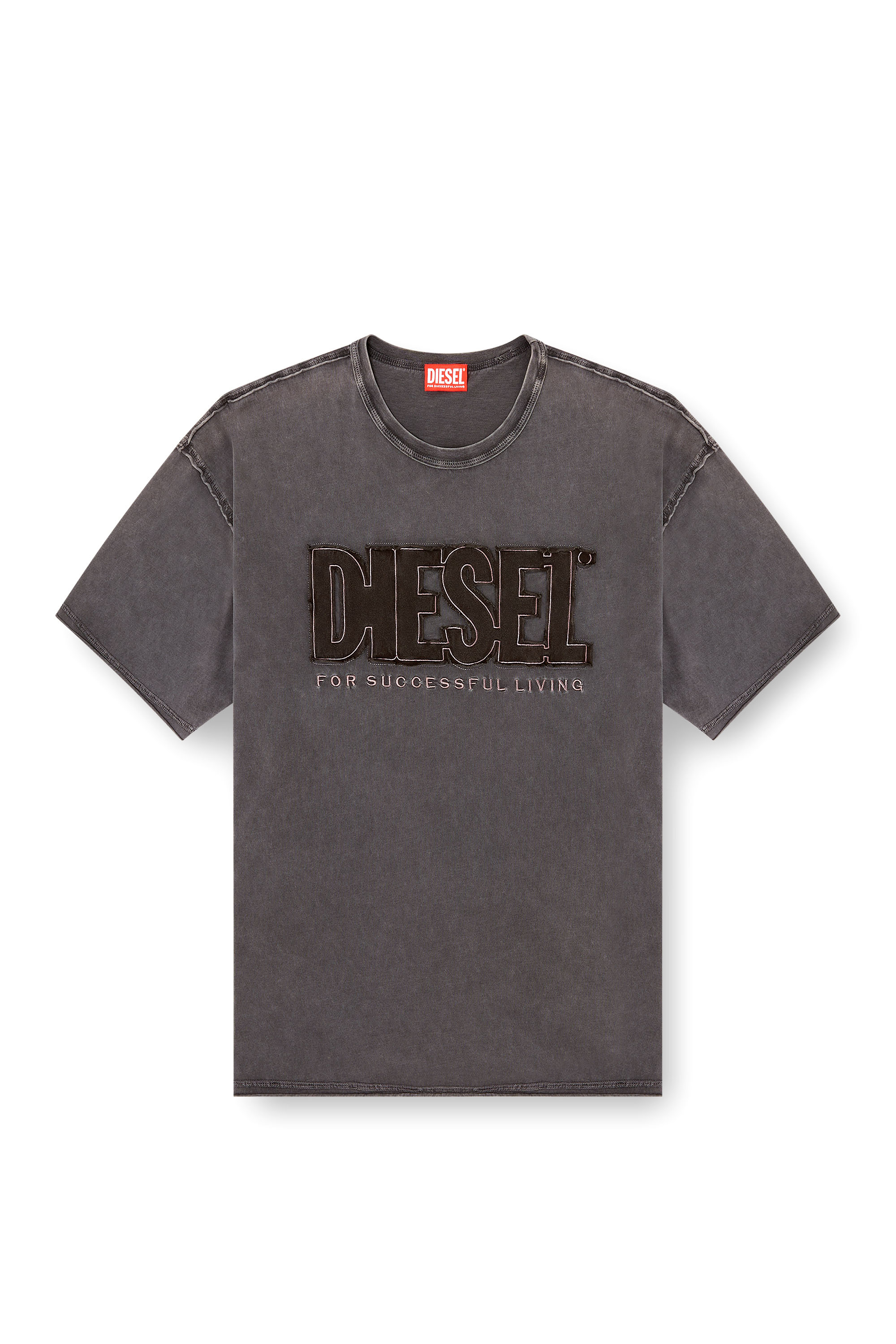Diesel - T-RAWBOXT, Herren T-Shirt mit appliziertem Logo und rohem Rand in null - 2